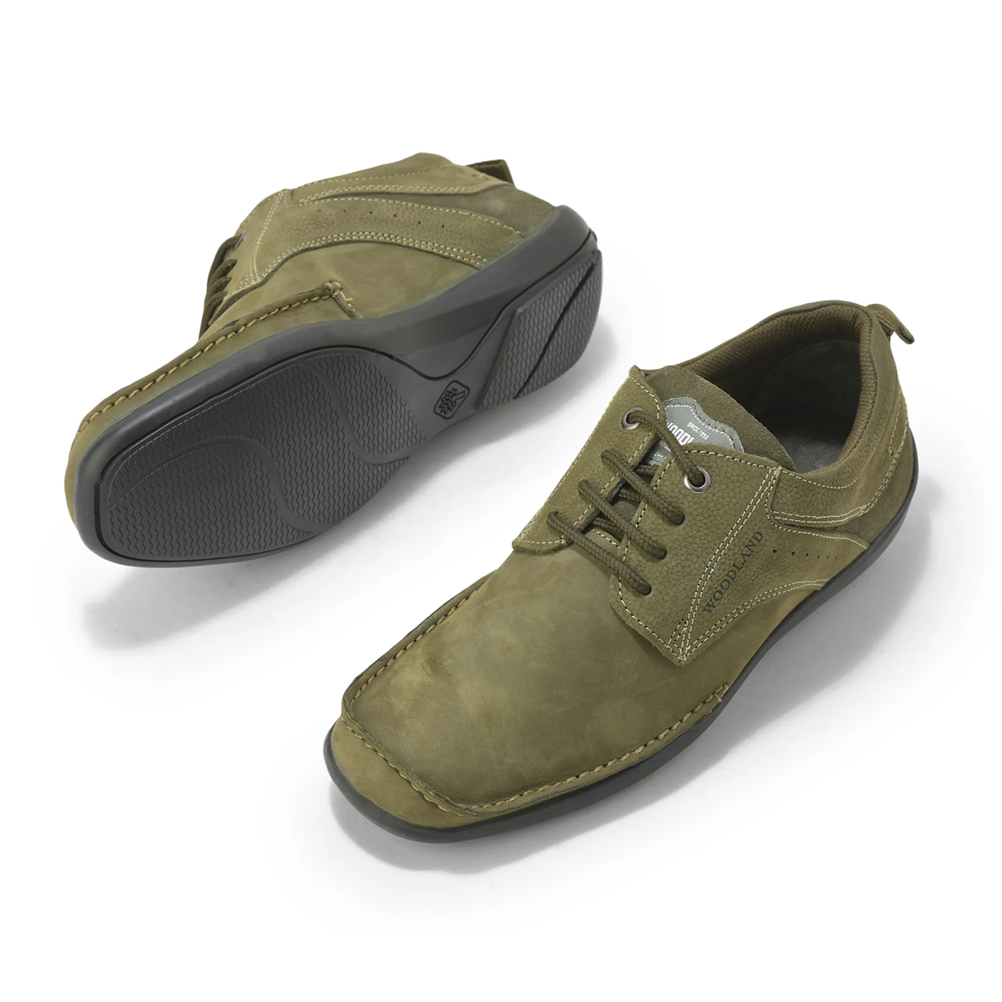 Woodland Men’S Olive Green Nubuk Casual Shoes - Thumbnail 6