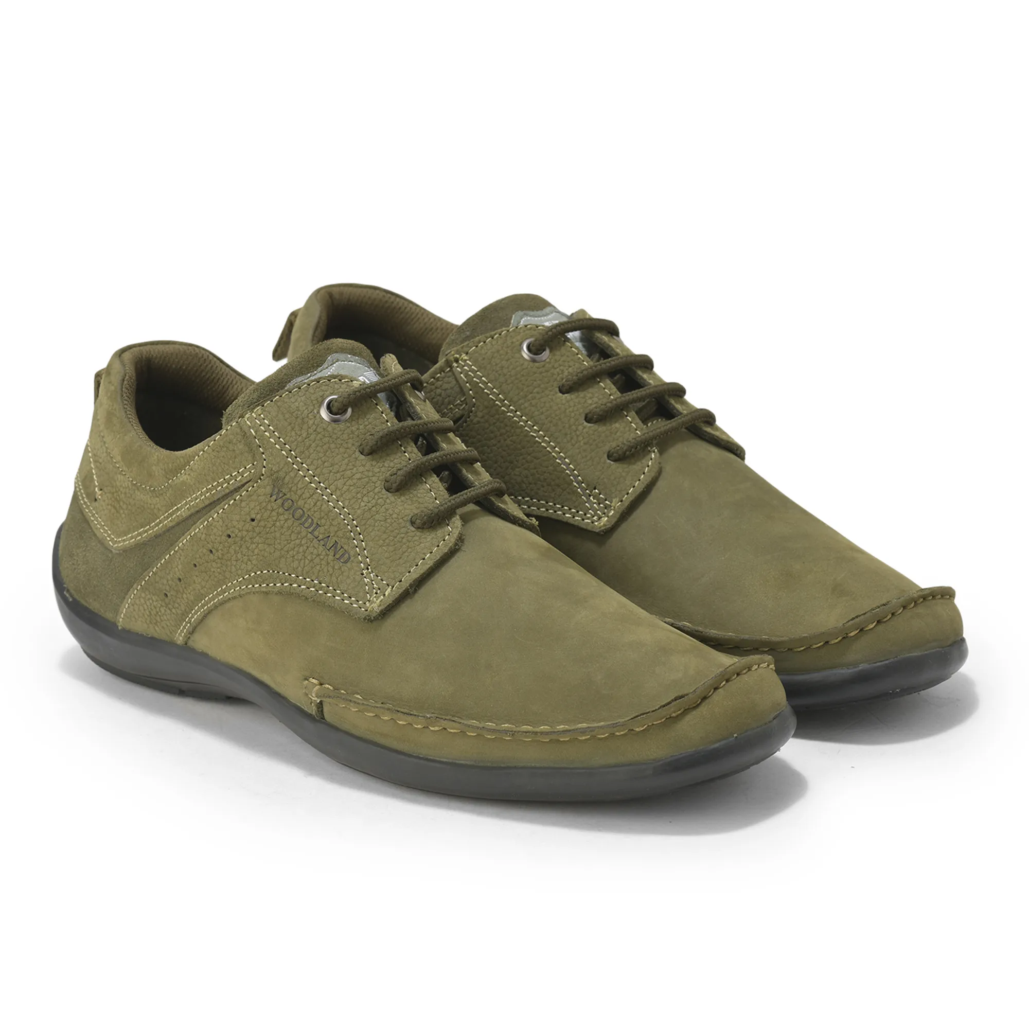 Woodland Men’S Olive Green Nubuk Casual Shoes - Thumbnail 8
