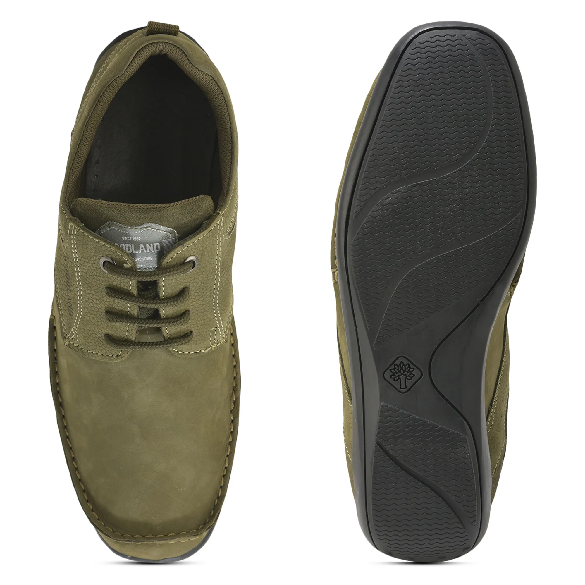 Woodland Men’S Olive Green Nubuk Casual Shoes - Thumbnail 9