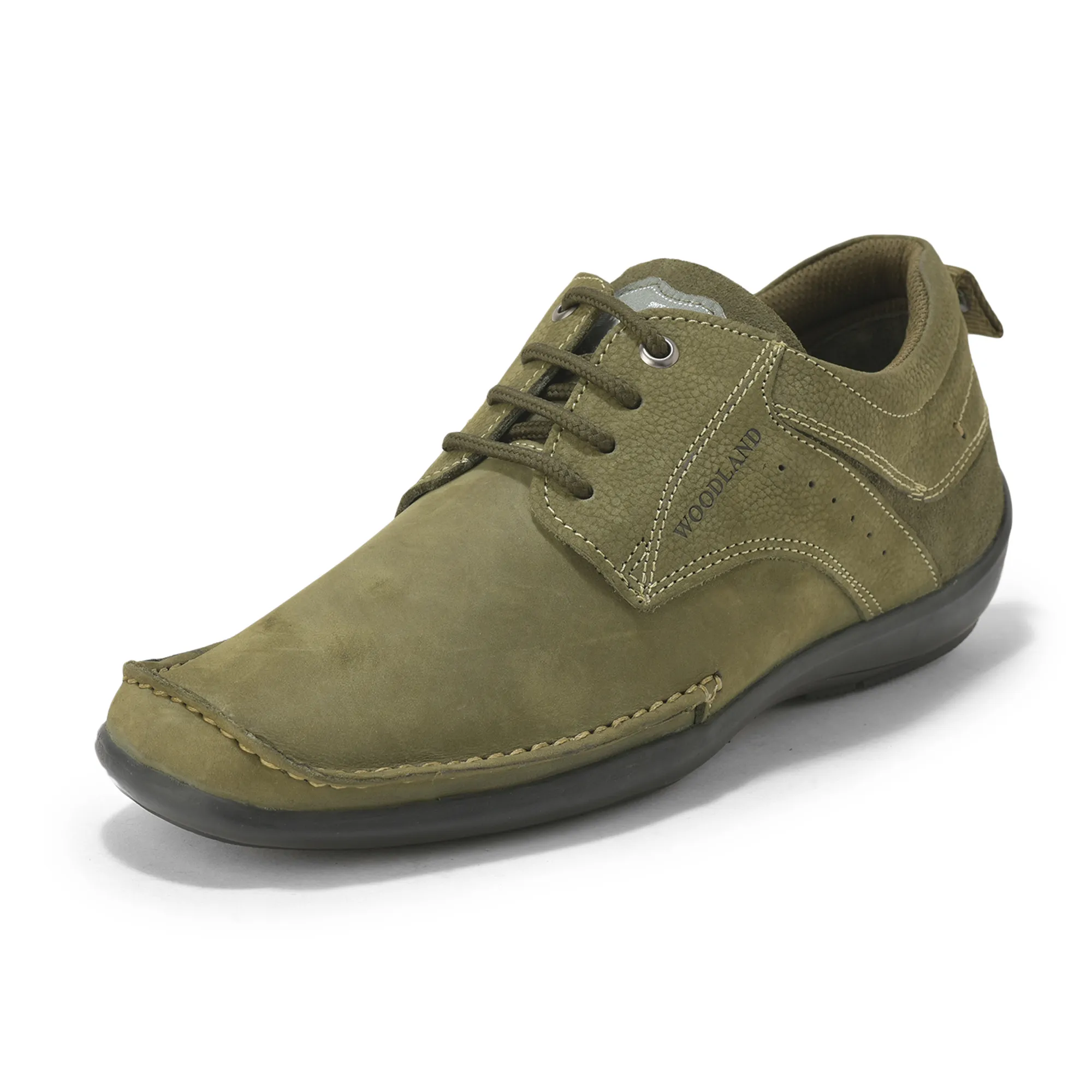 Woodland Men’S Olive Green Nubuk Casual Shoes - Thumbnail 11
