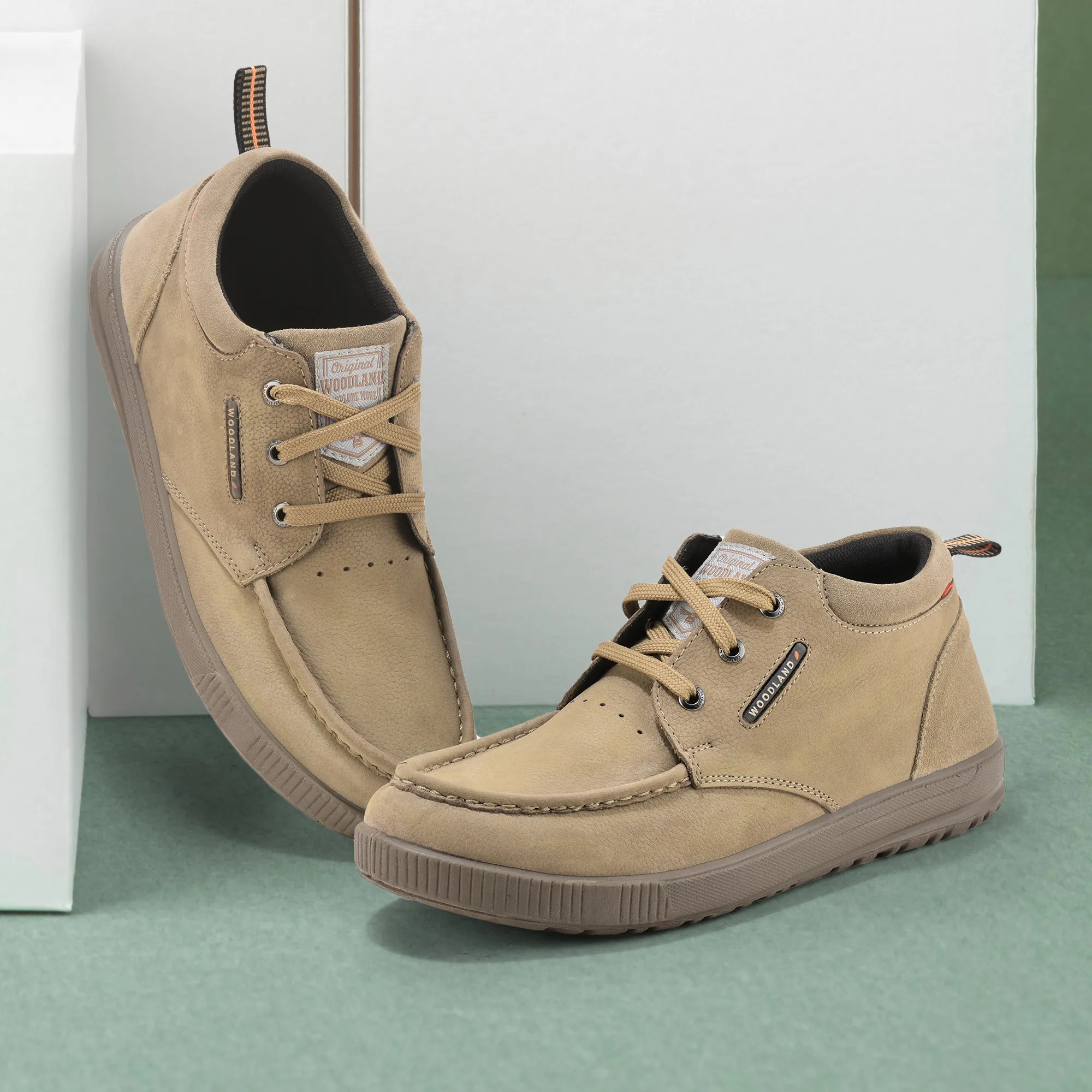 Woodland Dubai Khaki Nubuk Lace Up Shoes  - Thumbnail 9