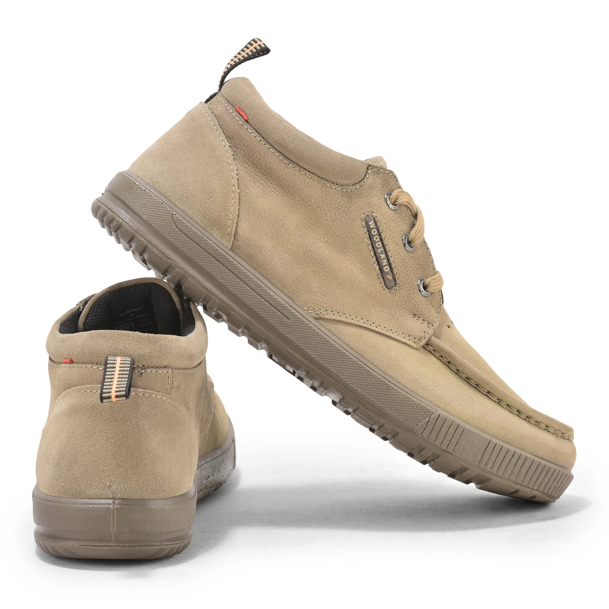 Woodland Dubai Khaki Nubuk Lace Up Shoes  - Thumbnail 11