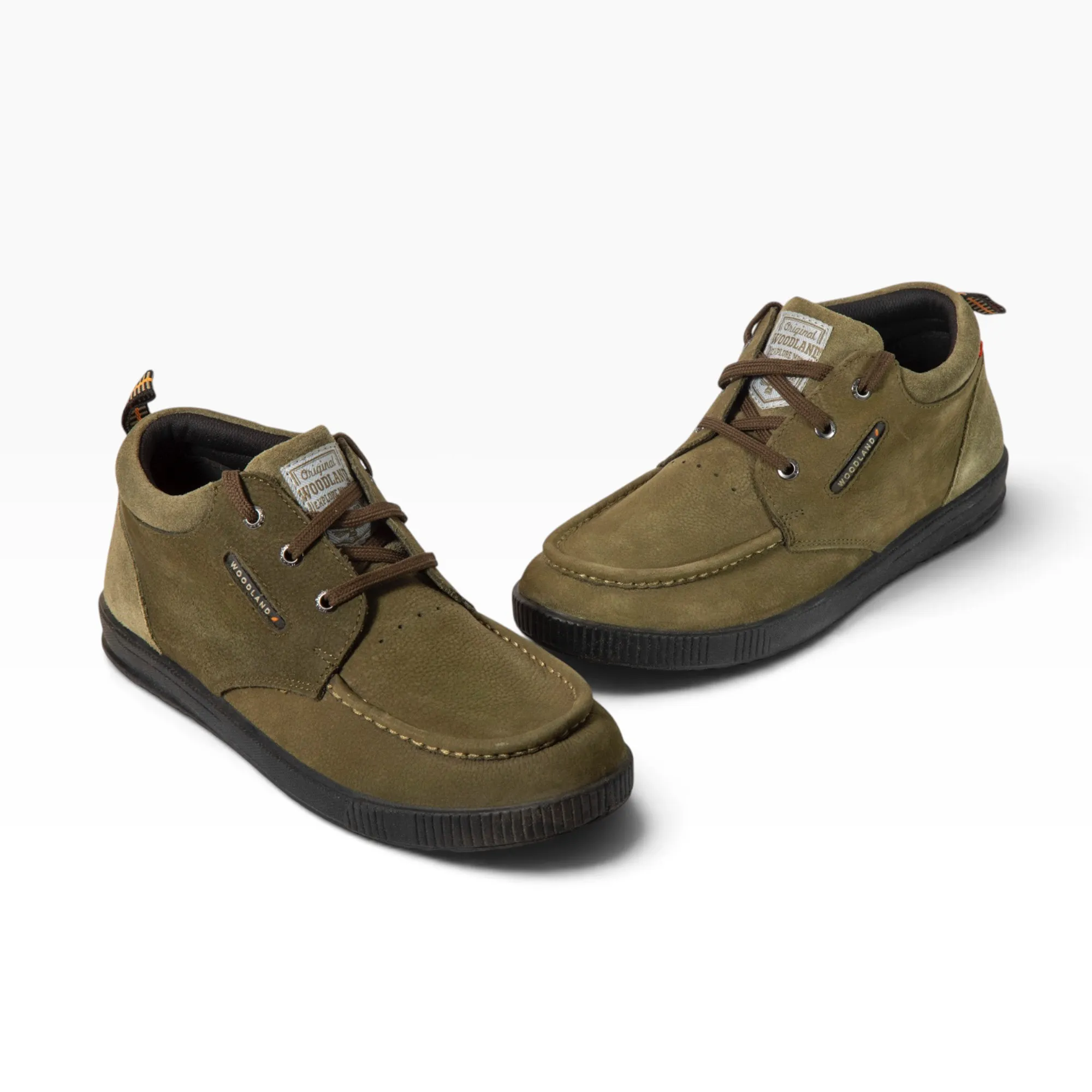 Woodland Olive Green Nubuk Lace Up Shoes  - Thumbnail 8