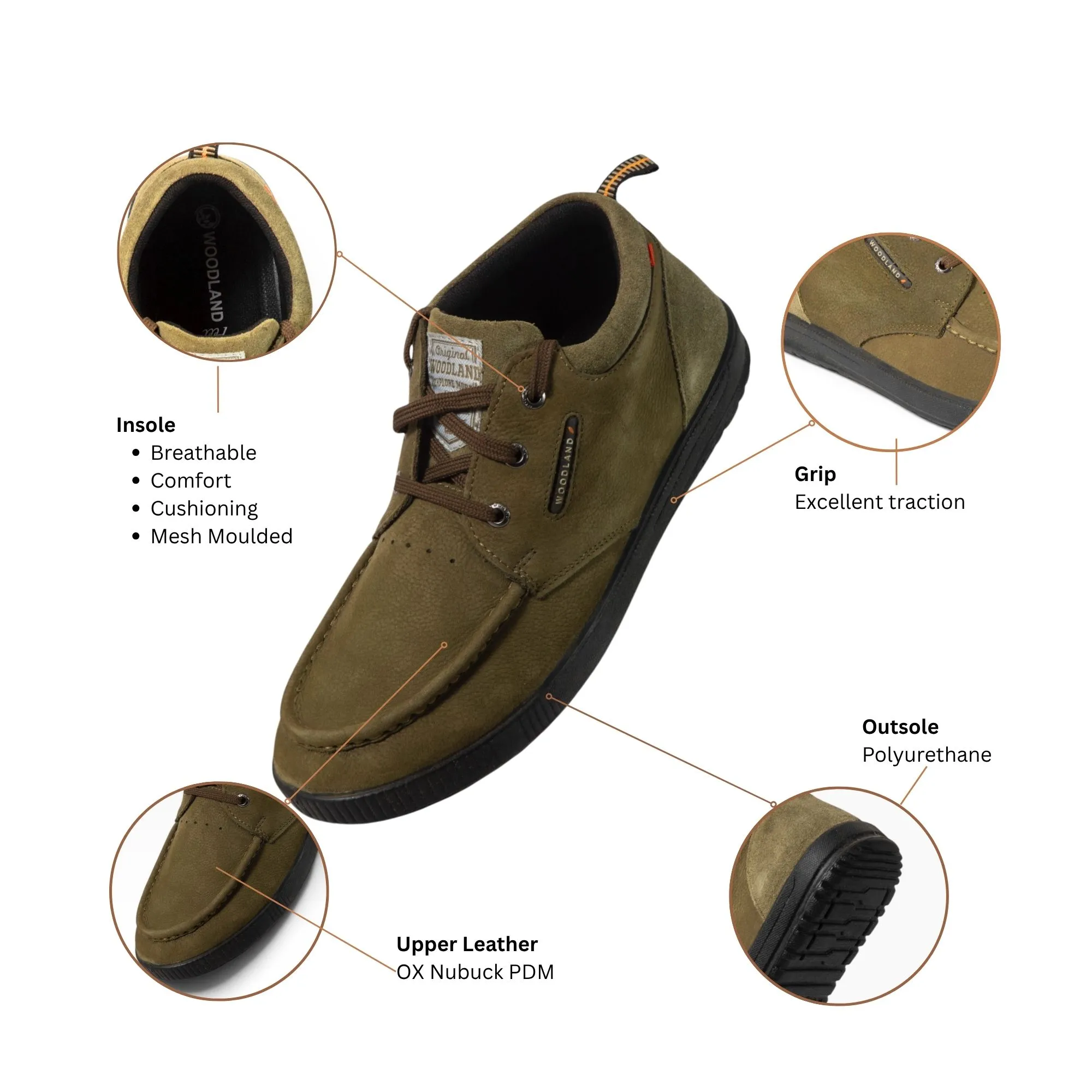 Woodland Olive Green Nubuk Lace Up Shoes  - Thumbnail 10