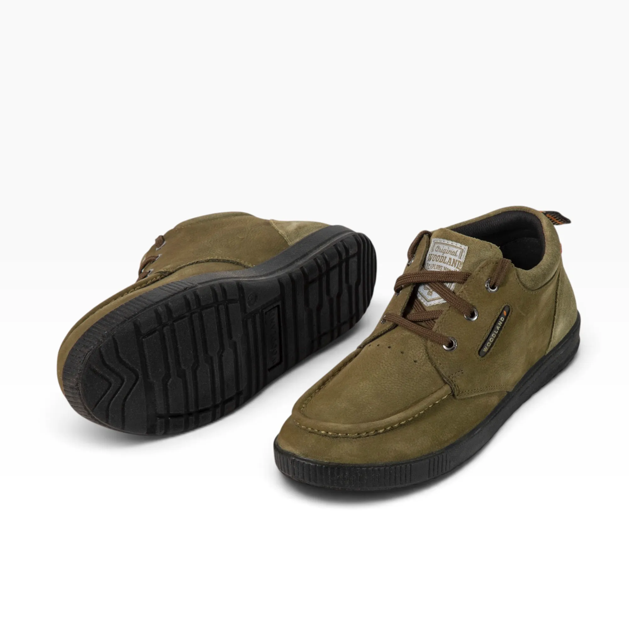 Woodland Olive Green Nubuk Lace Up Shoes  - Thumbnail 12