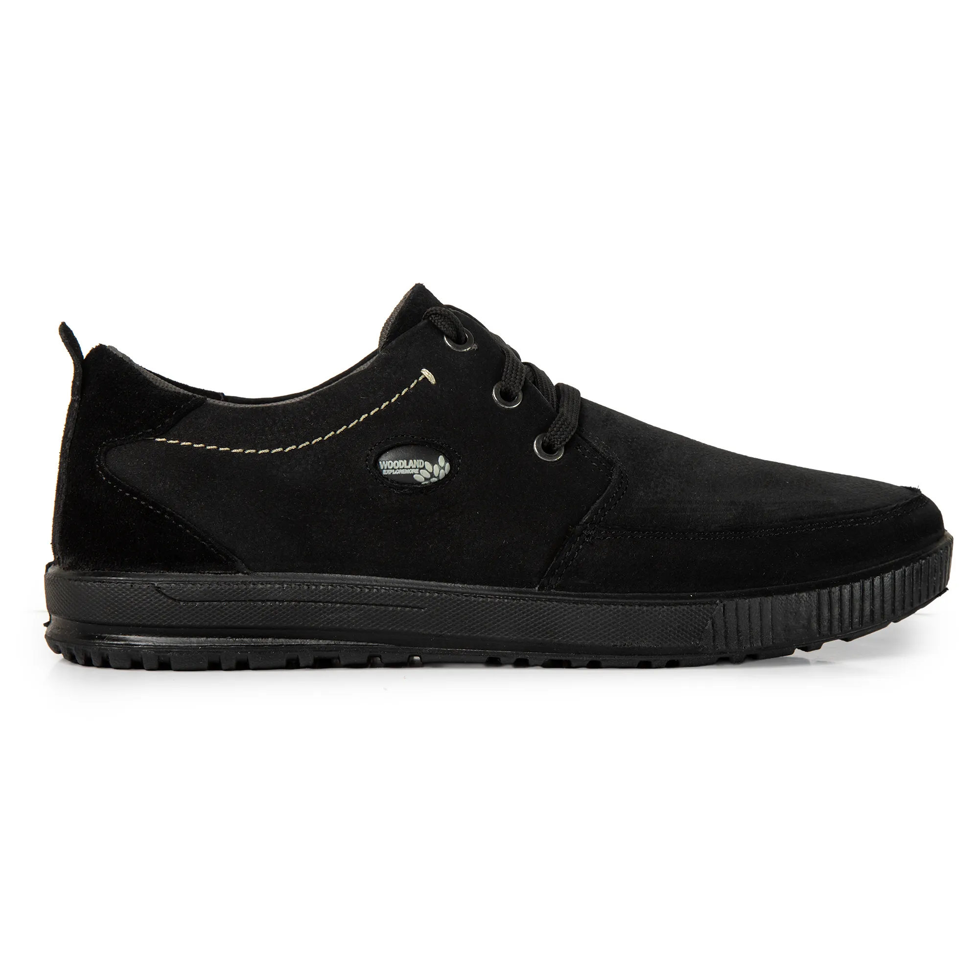 Black Nubuk Men Casual Lace Up Shoes - Thumbnail 2