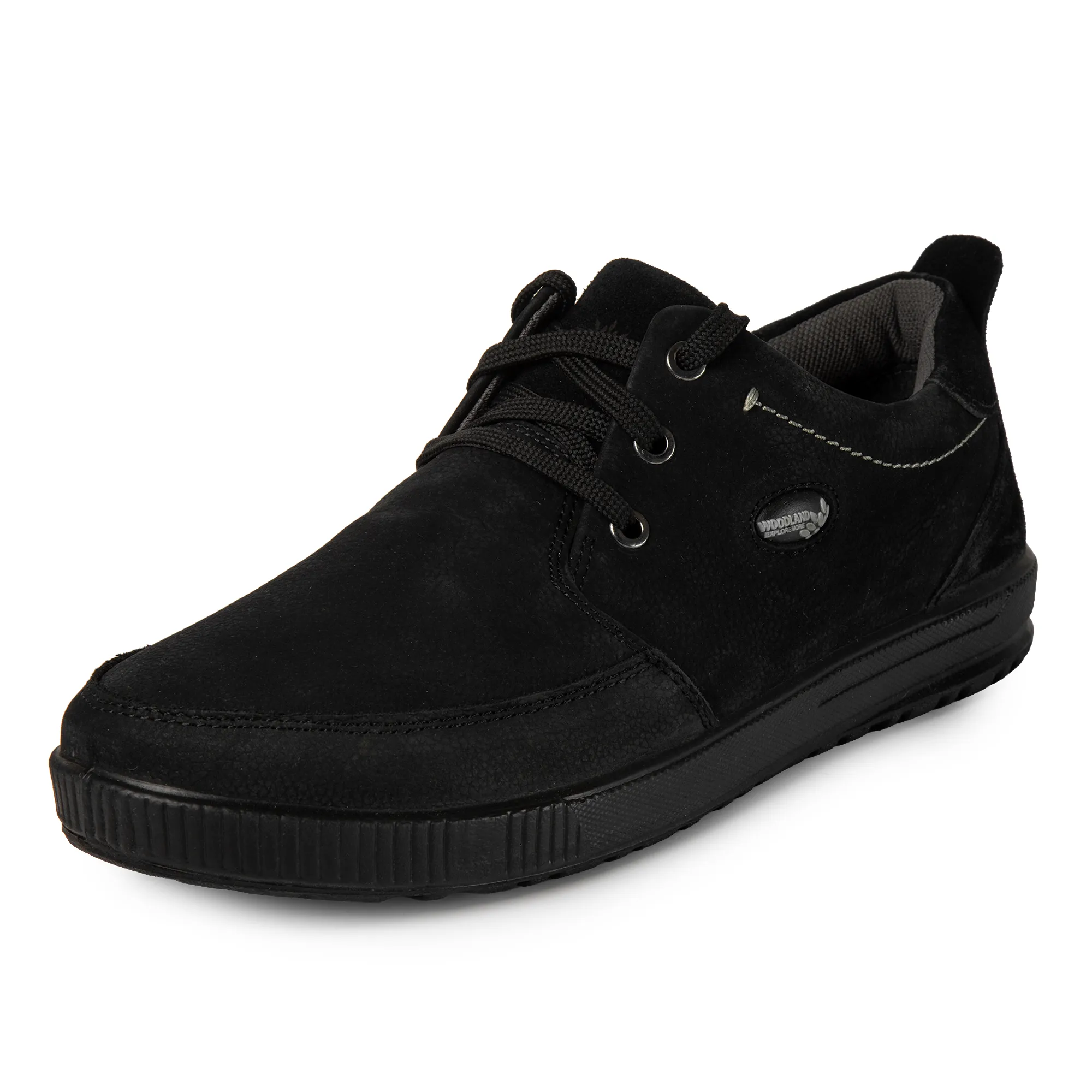 Black Nubuk Men Casual Lace Up Shoes - Thumbnail 4