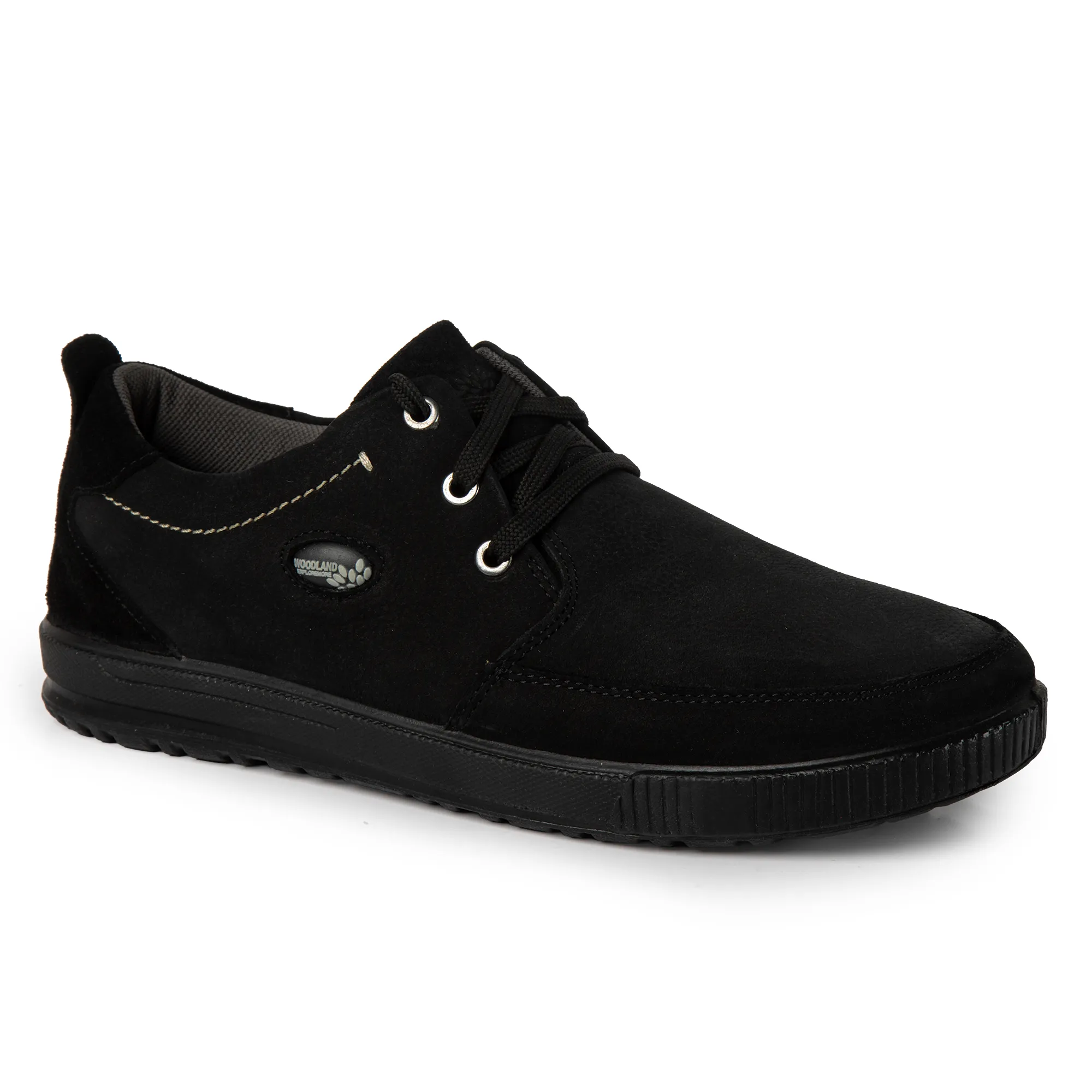 Black Nubuk Men Casual Lace Up Shoes - Thumbnail 5