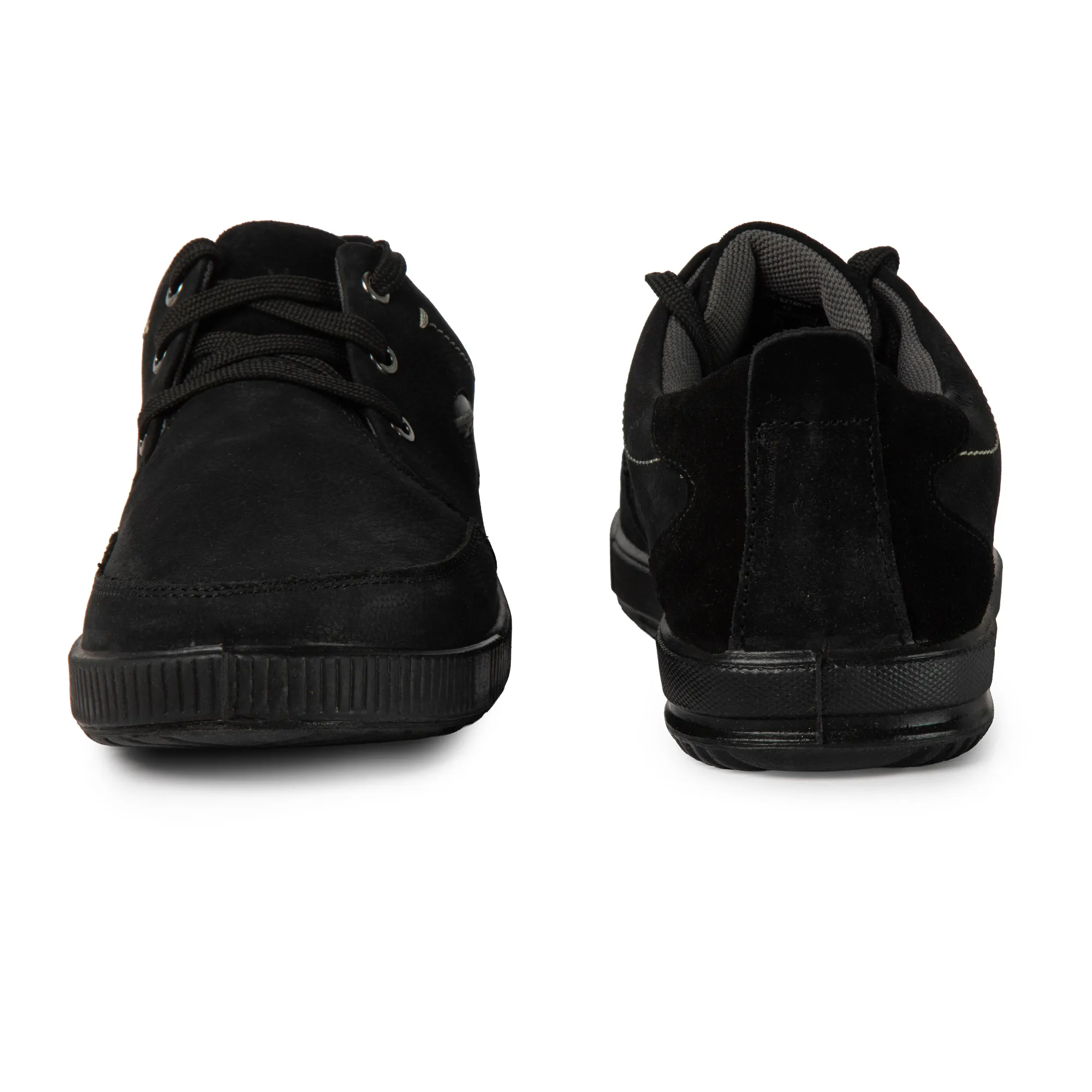 Black Nubuk Men Casual Lace Up Shoes - Thumbnail 7