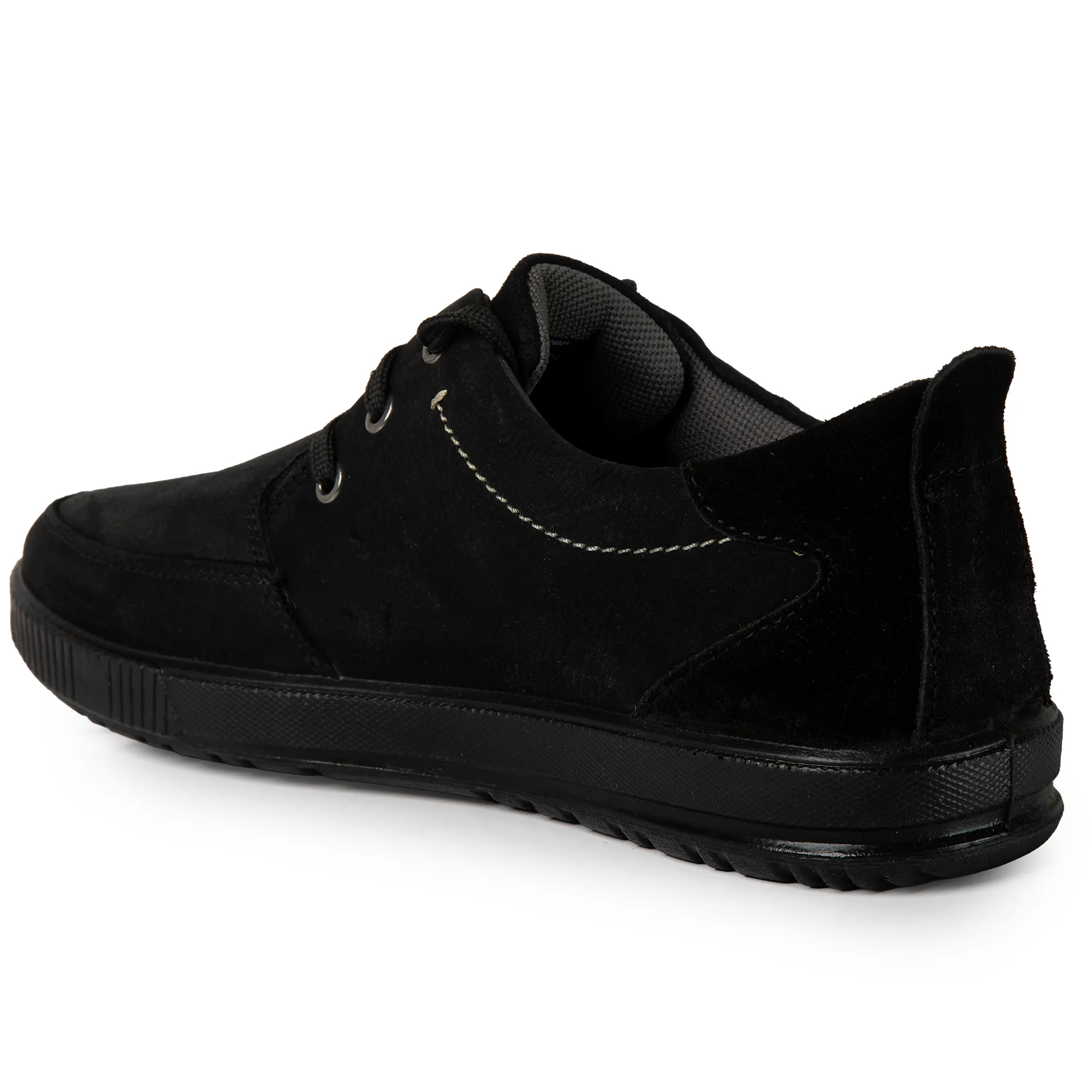 Black Nubuk Men Casual Lace Up Shoes - Thumbnail 13