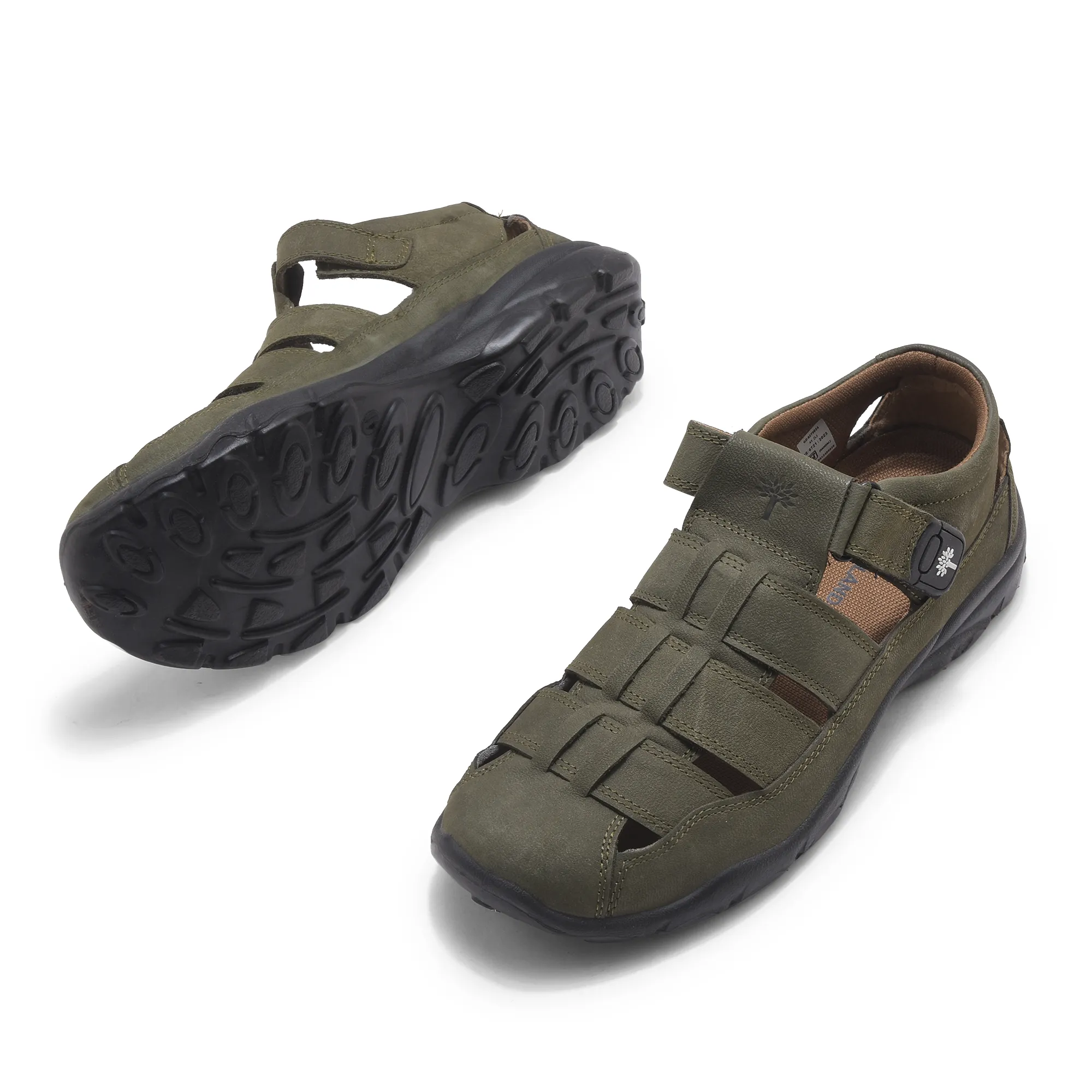 Woodland Olive Green Mens Sandals - Thumbnail 7