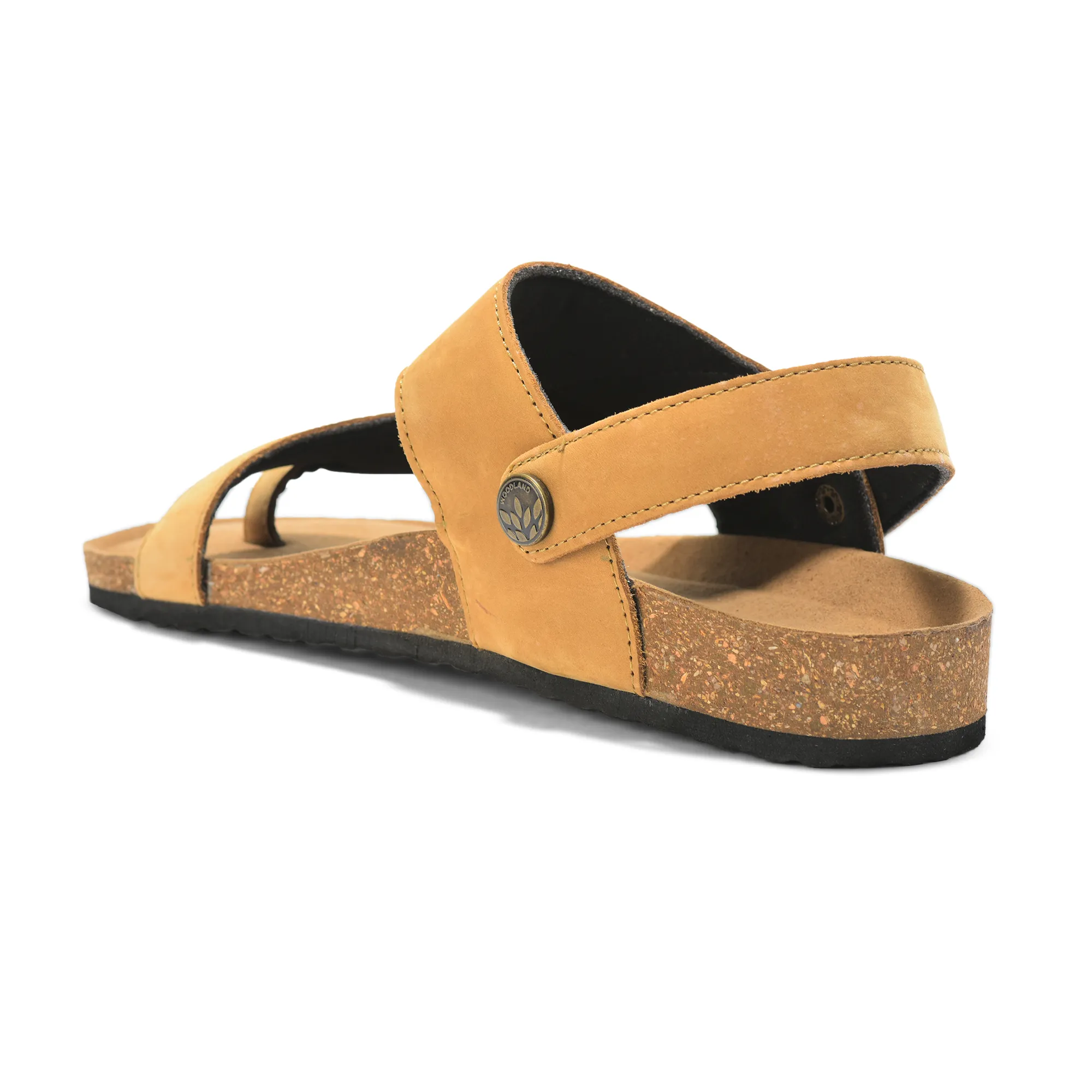 Woodland Men Camel Nubuck Leather Sandals with Heel Strap - Thumbnail 7