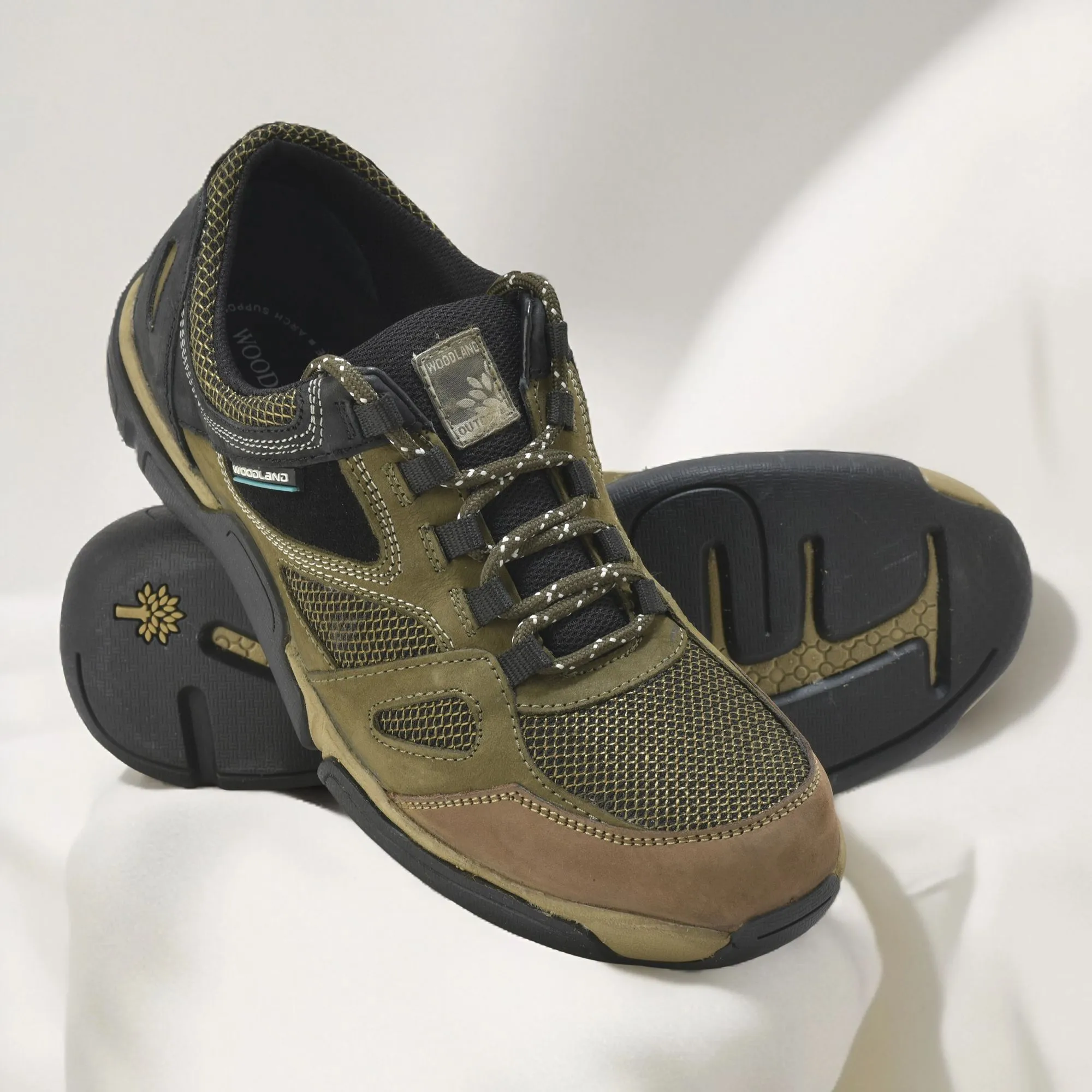 Woodland Explorer Olive Green Men Casual Lace-up Shoes - Image 1