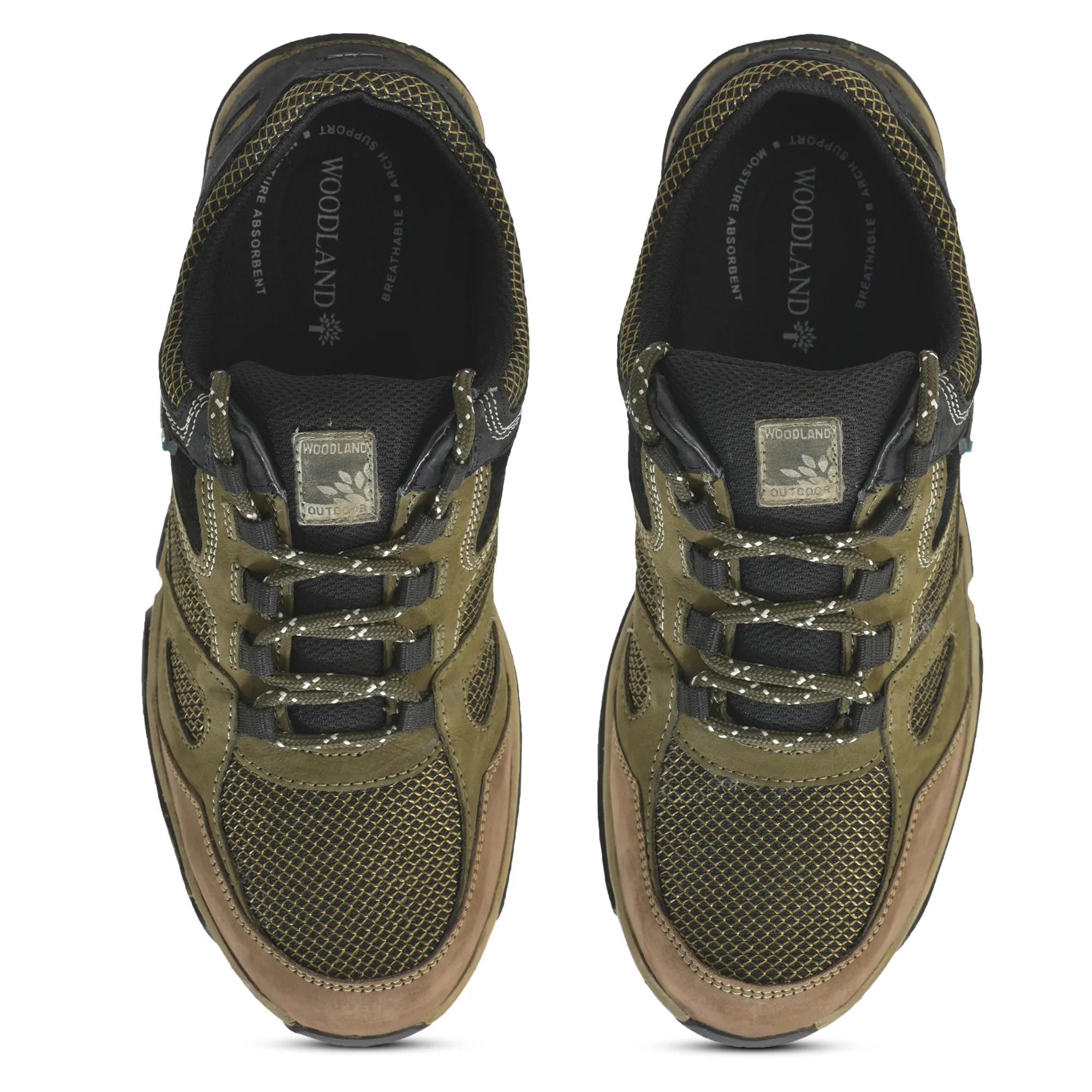 Woodland Explorer Olive Green Men Casual Lace-up Shoes - Thumbnail 5