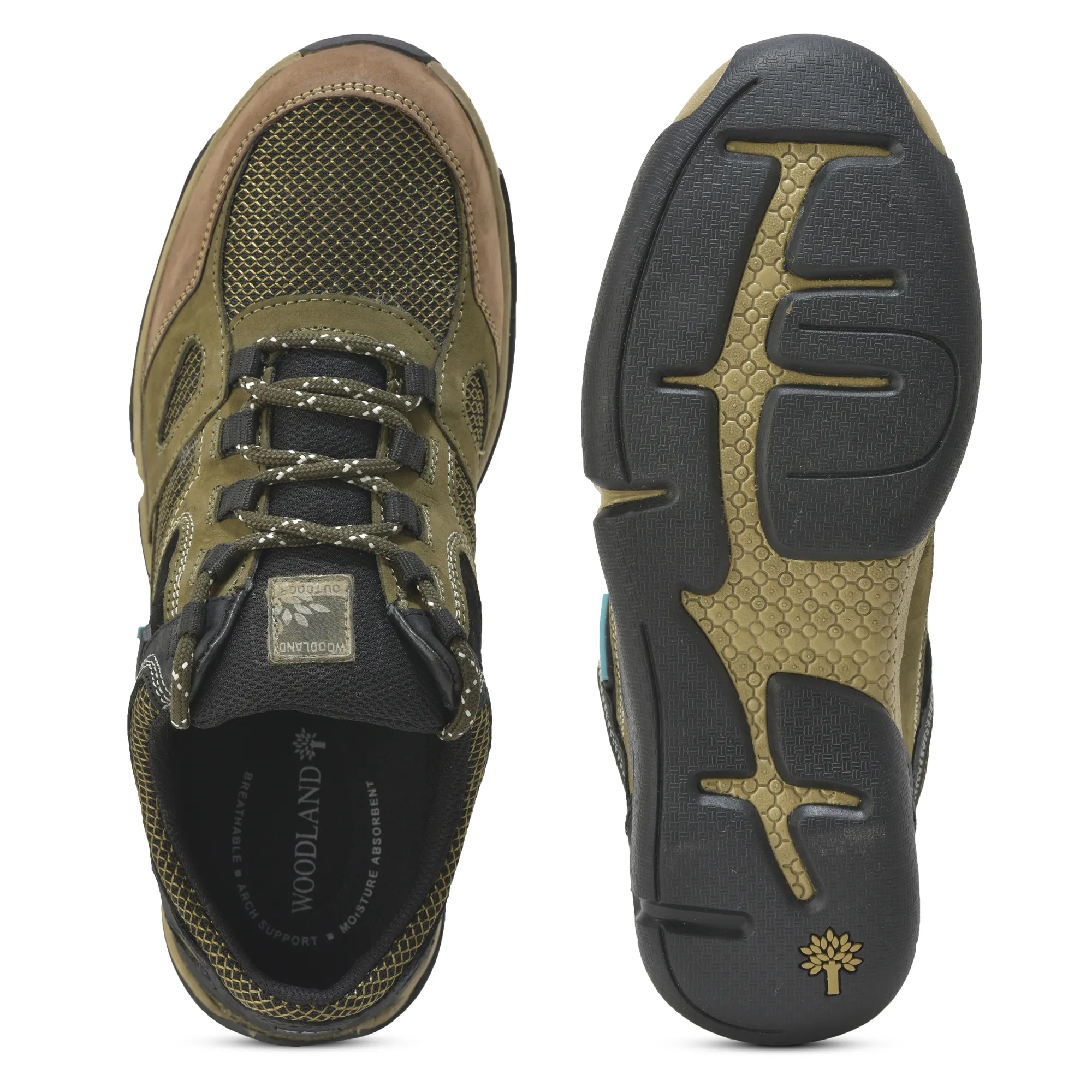 Woodland Explorer Olive Green Men Casual Lace-up Shoes - Thumbnail 9