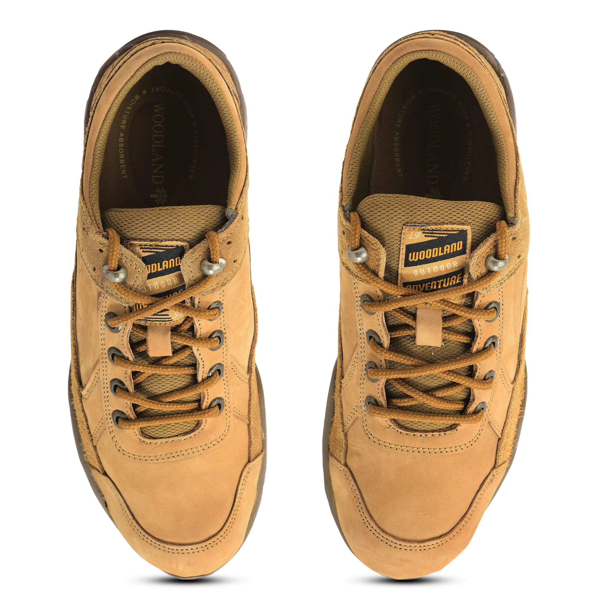 Men Camel Nubuck Trail-Inspired Casual Lace-Up Shoes - Thumbnail 5