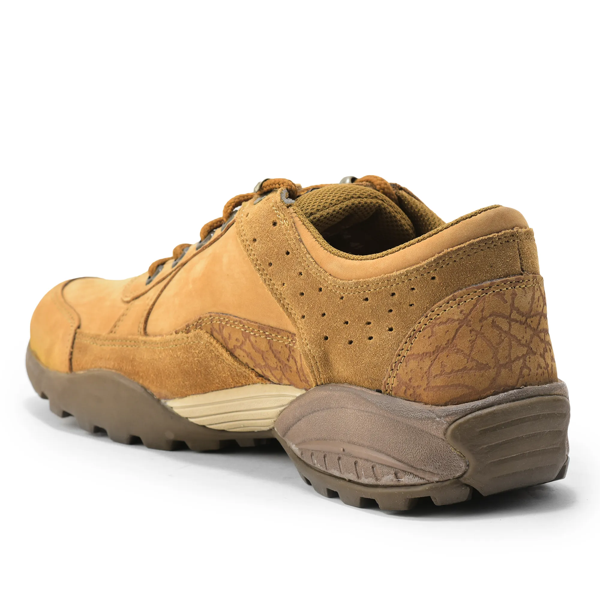 Men Camel Nubuck Trail-Inspired Casual Lace-Up Shoes - Thumbnail 7