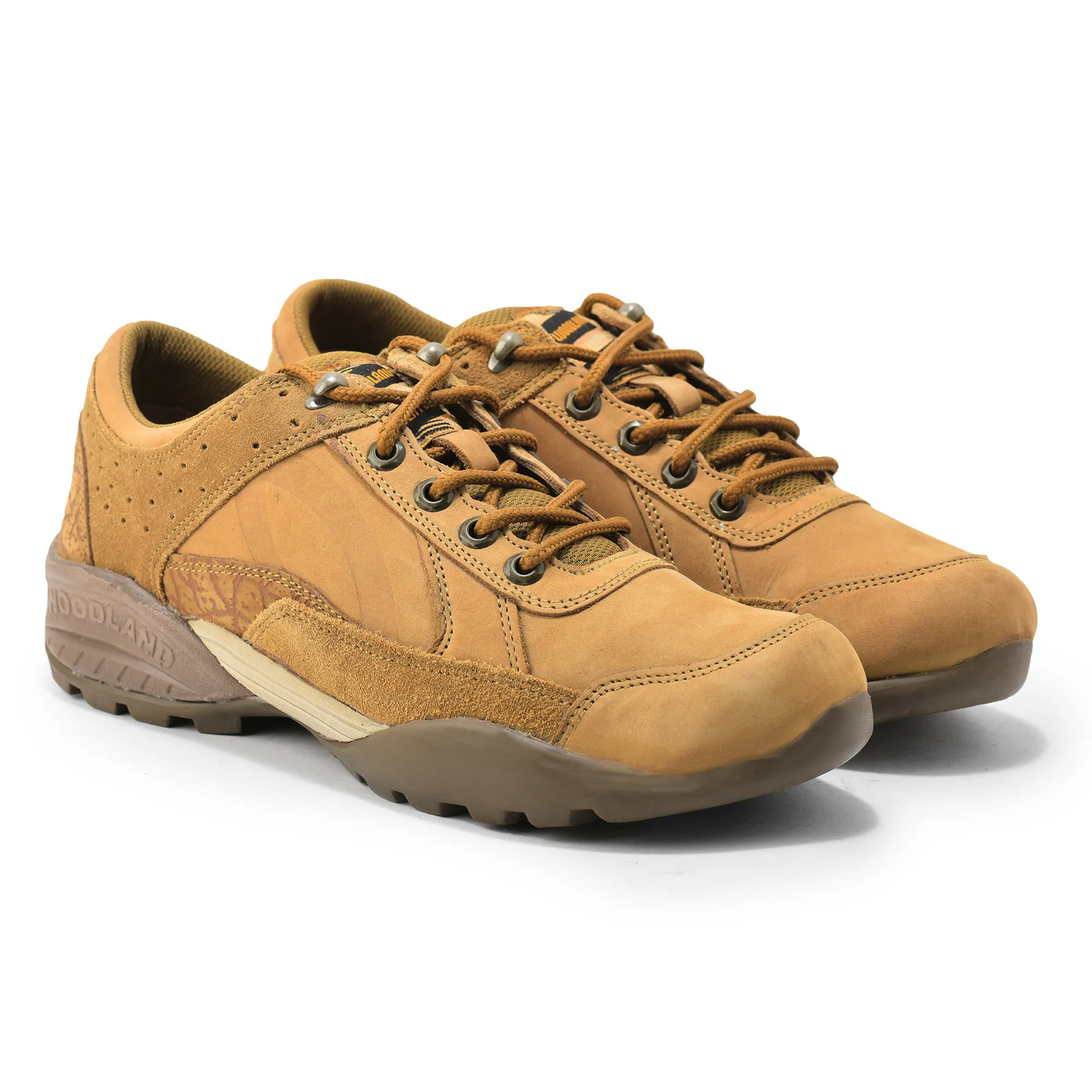 Men Camel Nubuck Trail-Inspired Casual Lace-Up Shoes - Thumbnail 8