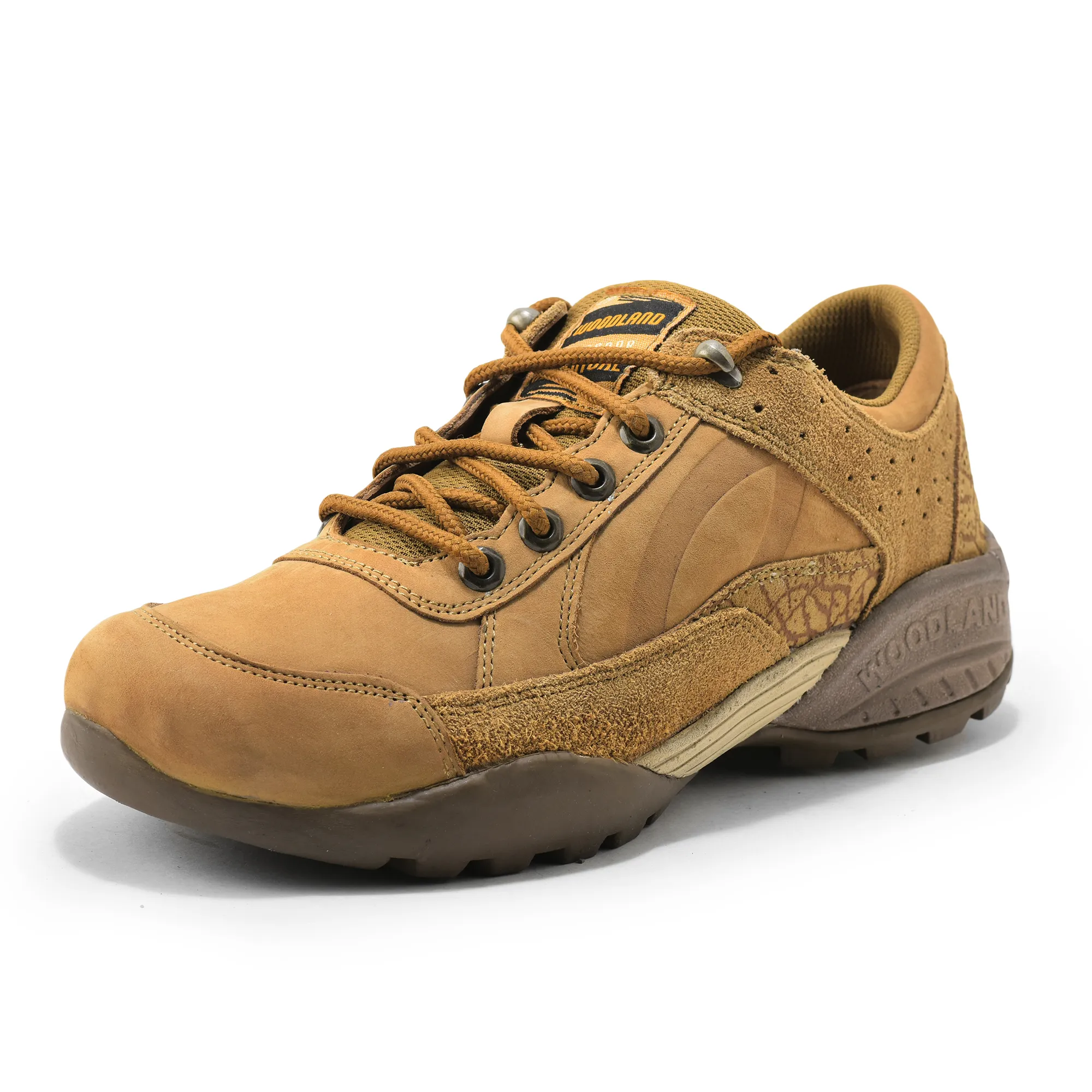 Men Camel Nubuck Trail-Inspired Casual Lace-Up Shoes - Thumbnail 11