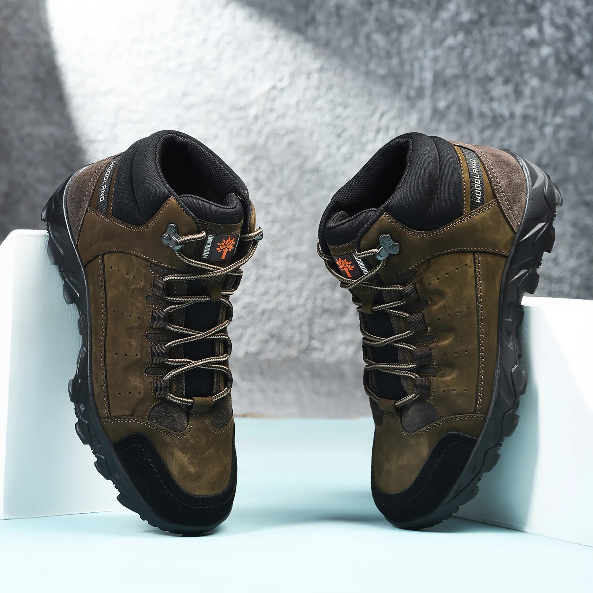 Men Brown Nubuck Leather Casual Boots - Thumbnail 9