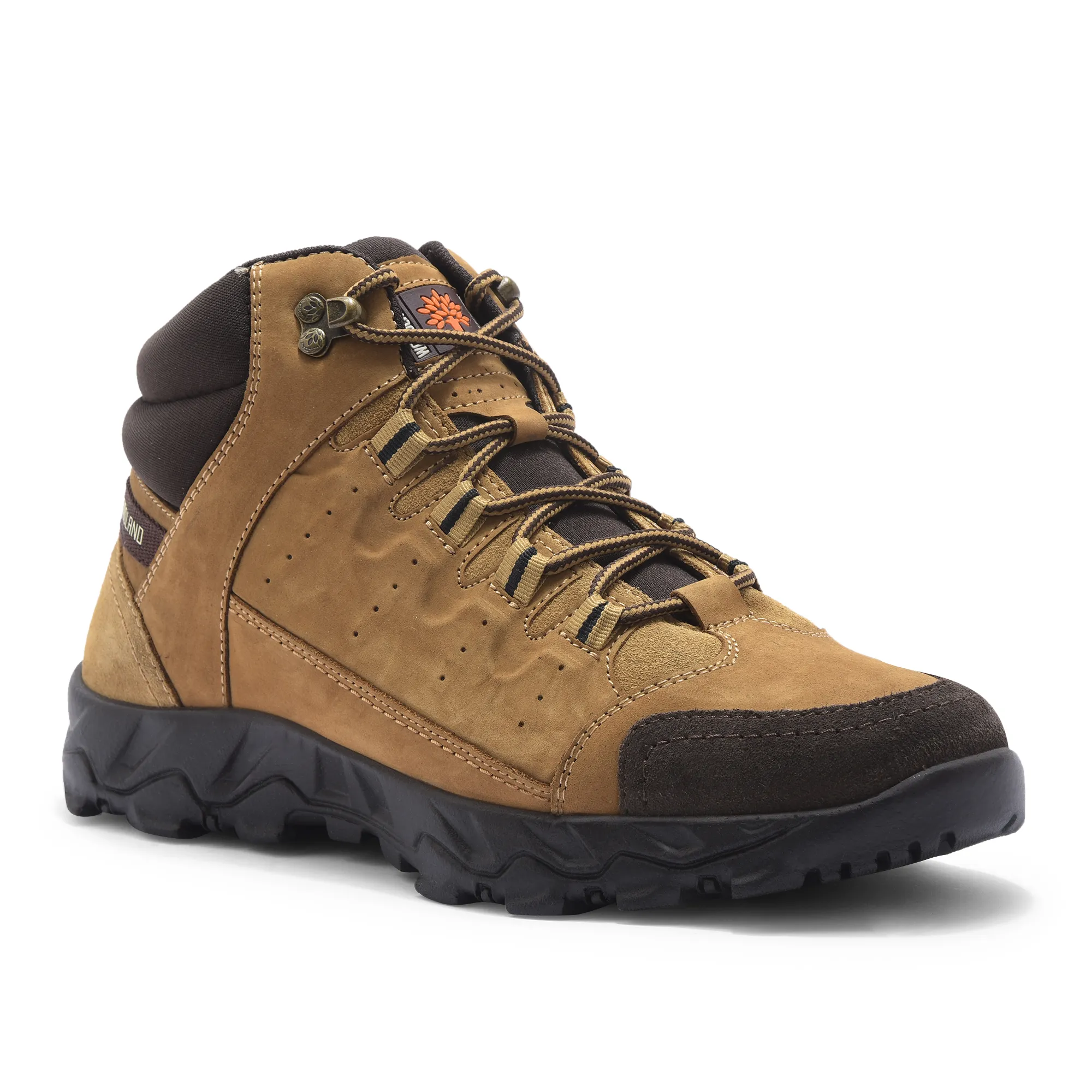 Men Camel Nubuck Leather Casual Boots - Thumbnail 3