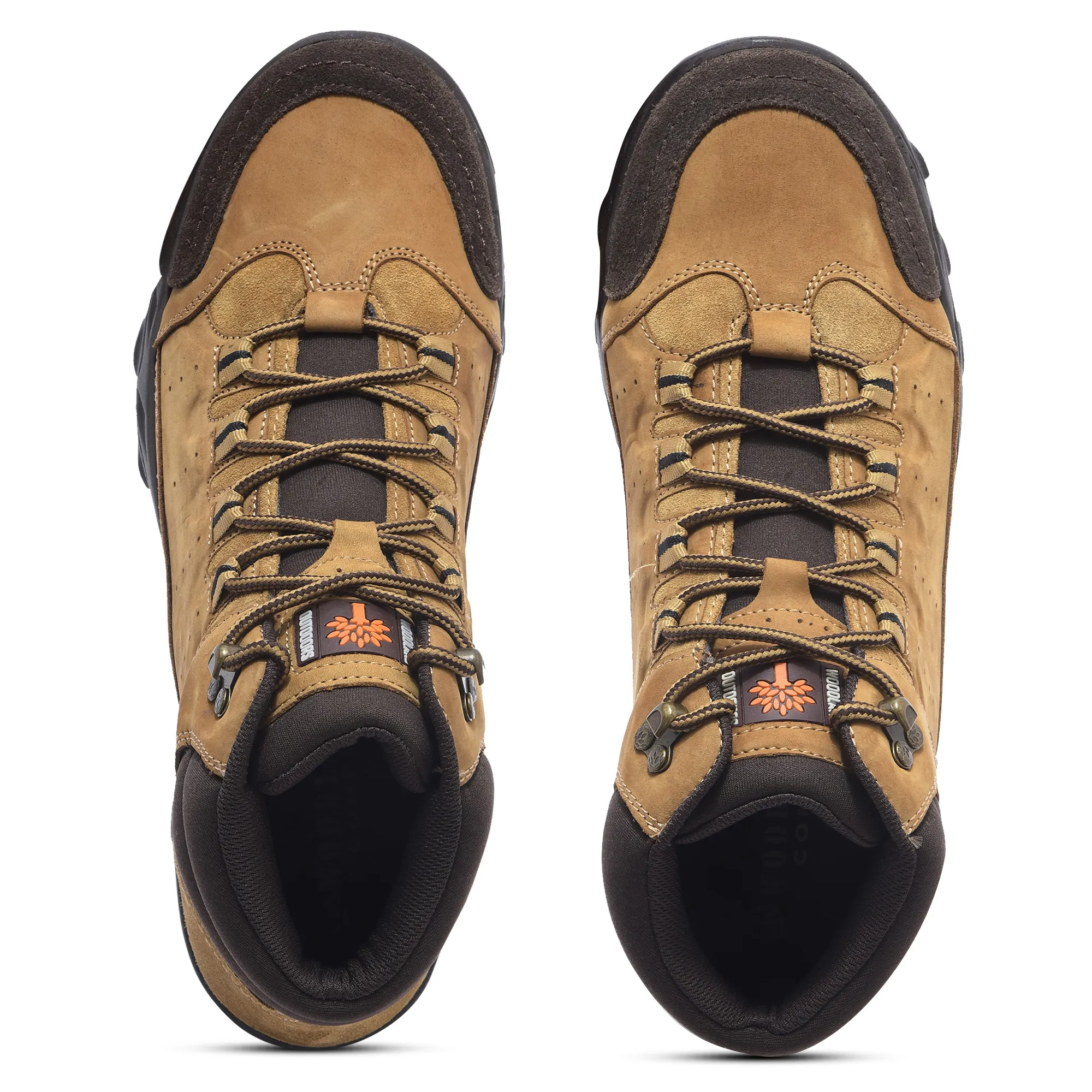 Men Camel Nubuck Leather Casual Boots - Thumbnail 4