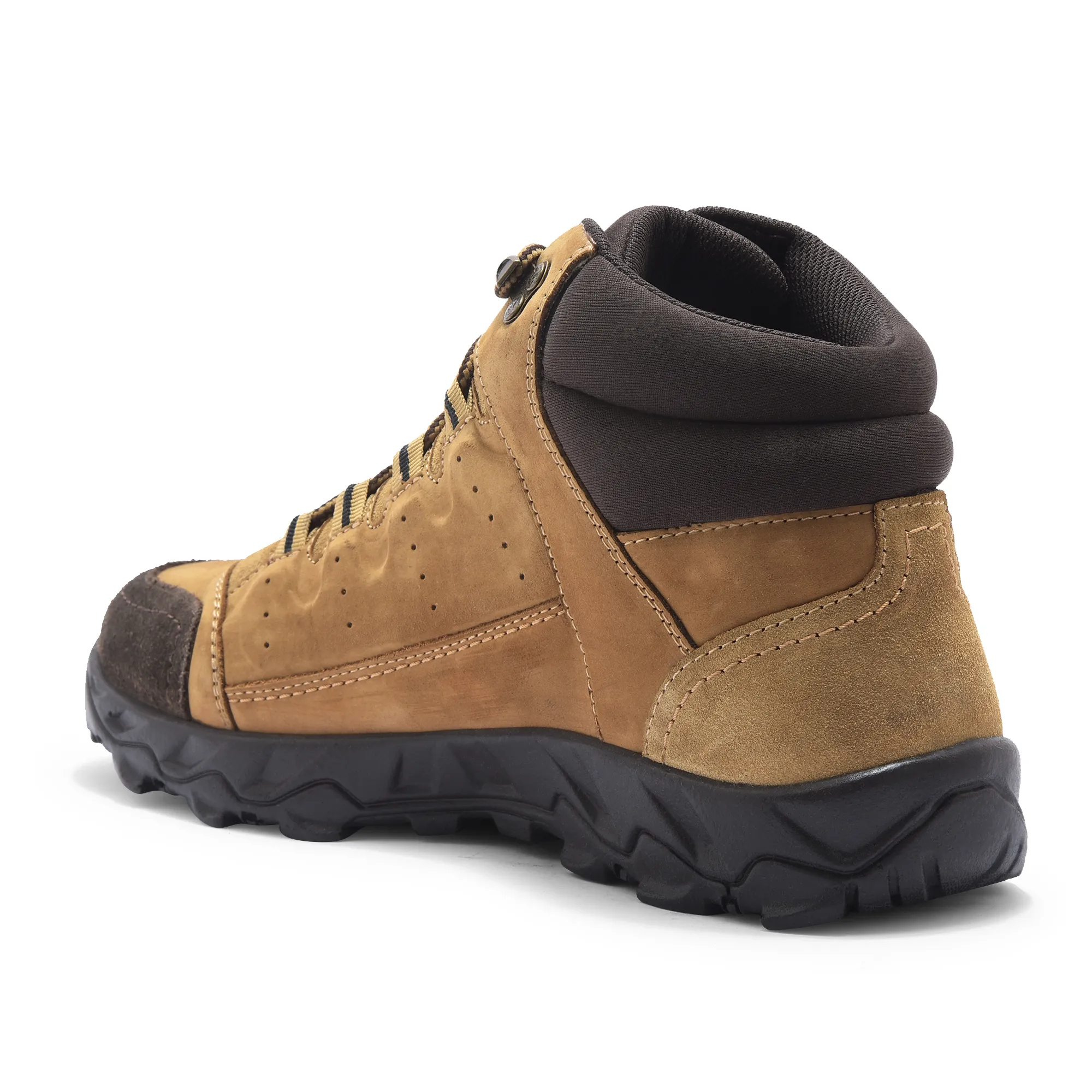 Men Camel Nubuck Leather Casual Boots - Thumbnail 6