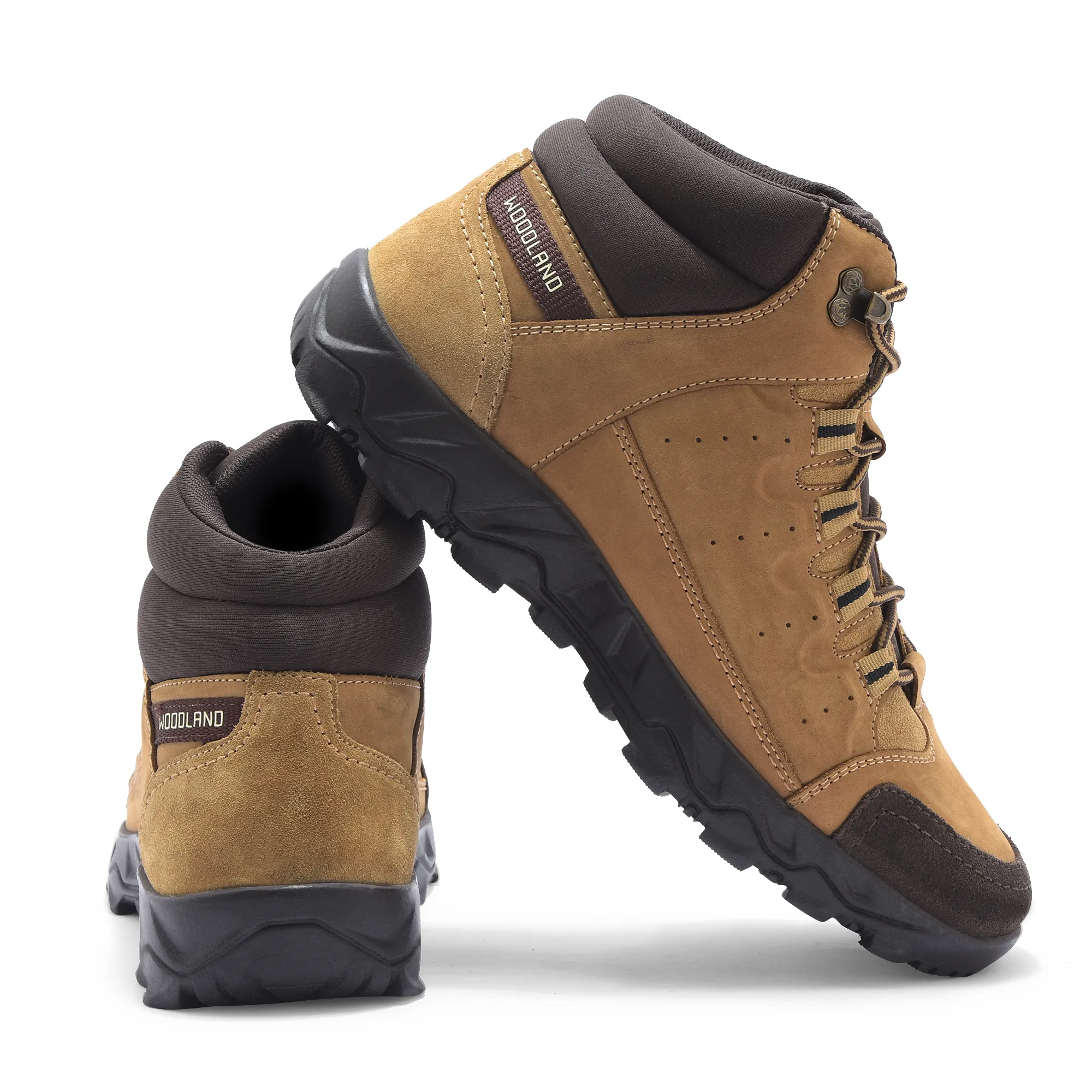 Men Camel Nubuck Leather Casual Boots - Thumbnail 10