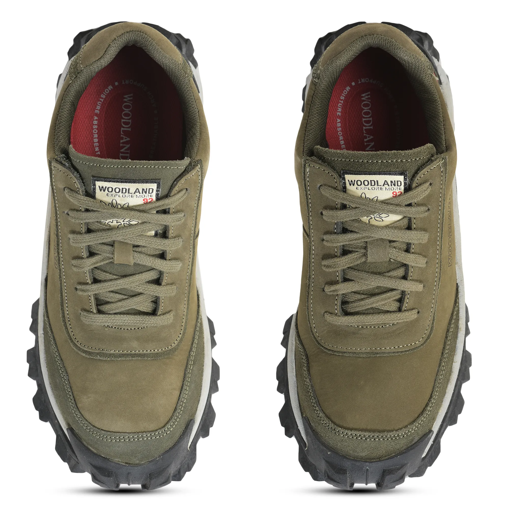 Woodland Olive Men Casual Lace Shoes - Thumbnail 2