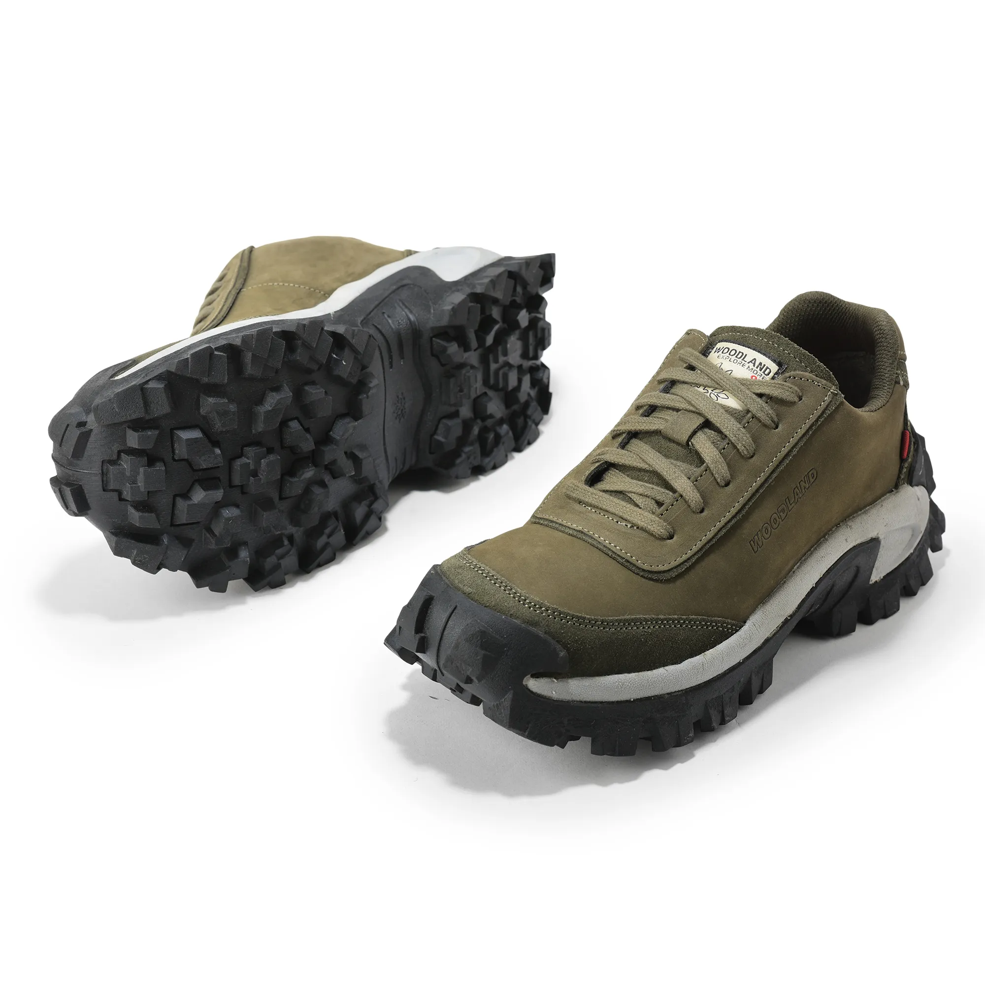 Woodland Olive Men Casual Lace Shoes - Thumbnail 4