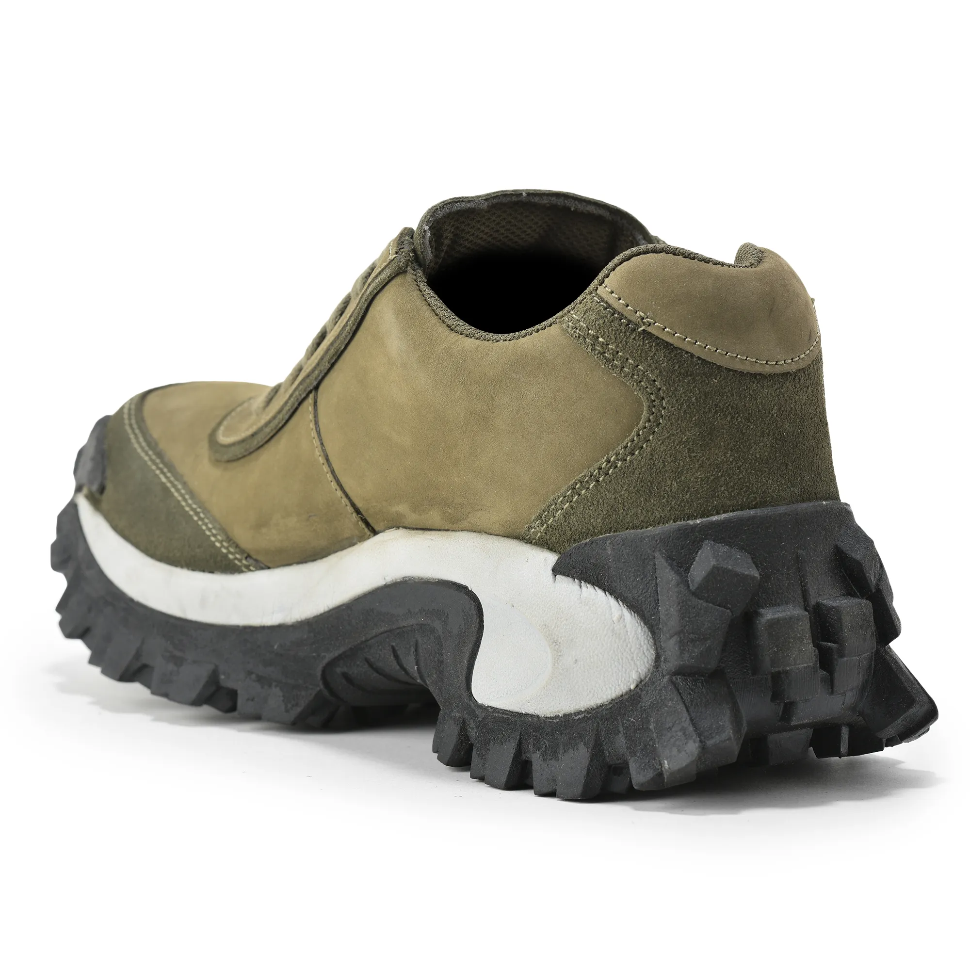 Woodland Olive Men Casual Lace Shoes - Thumbnail 5