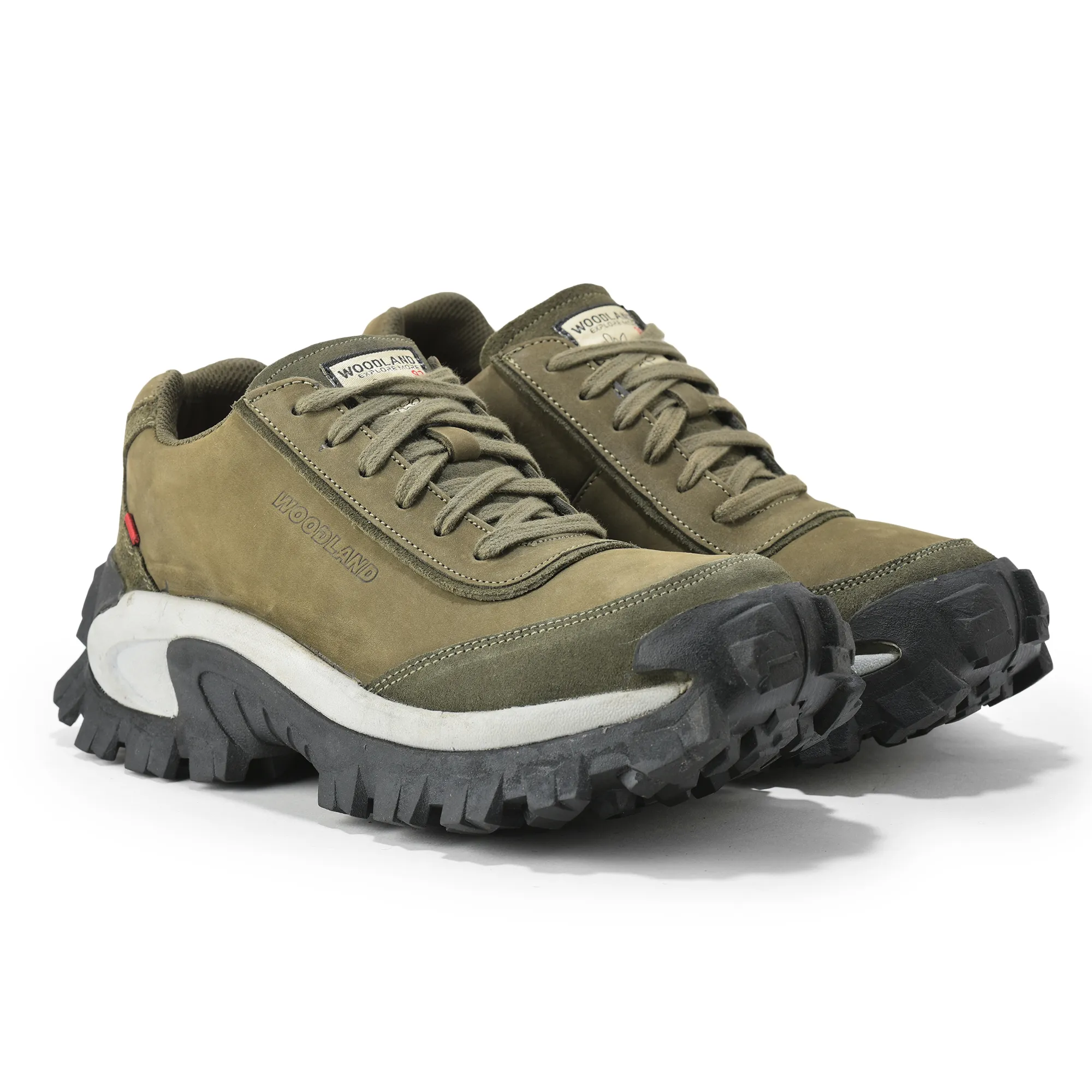 Woodland Olive Men Casual Lace Shoes - Thumbnail 6