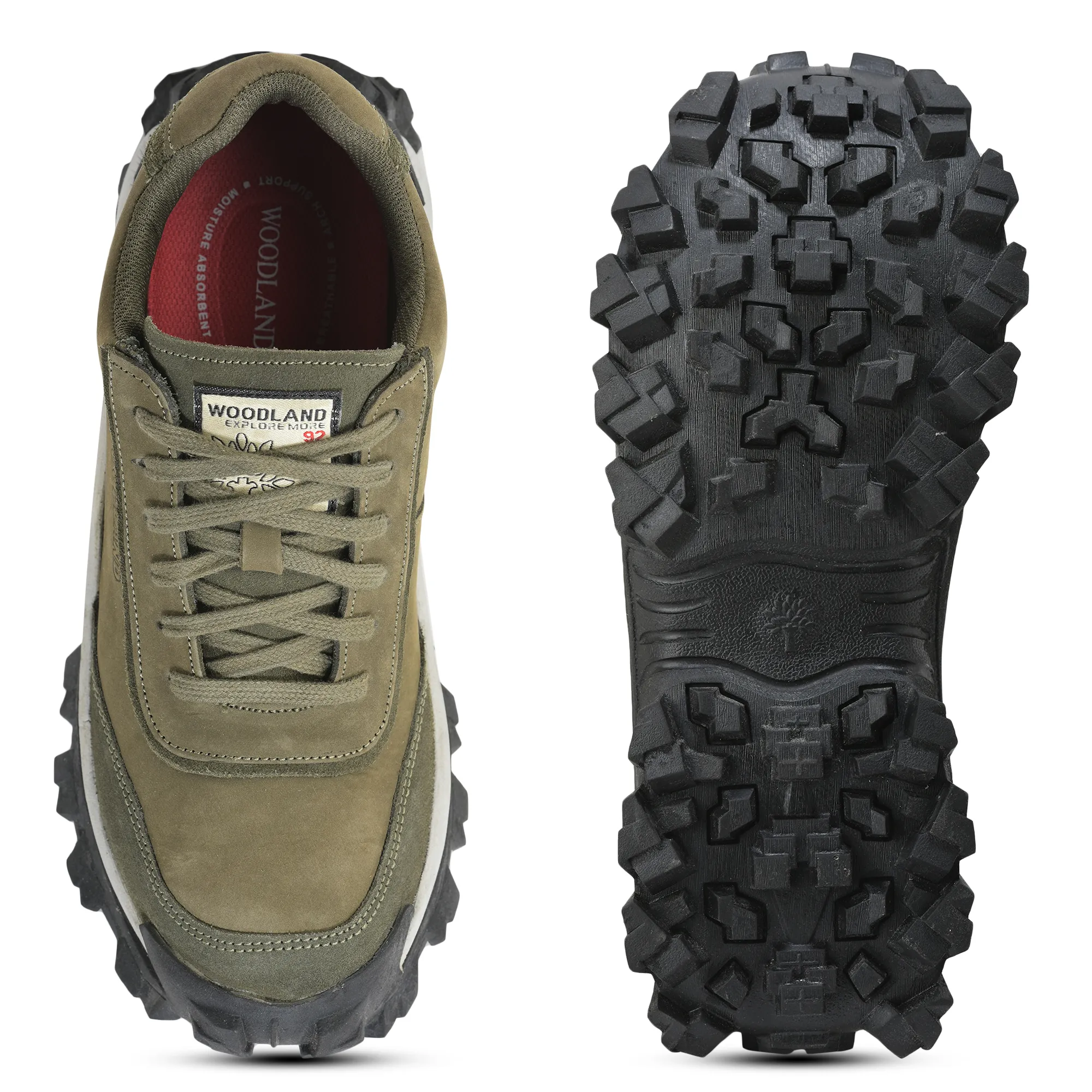 Woodland Olive Men Casual Lace Shoes - Thumbnail 7