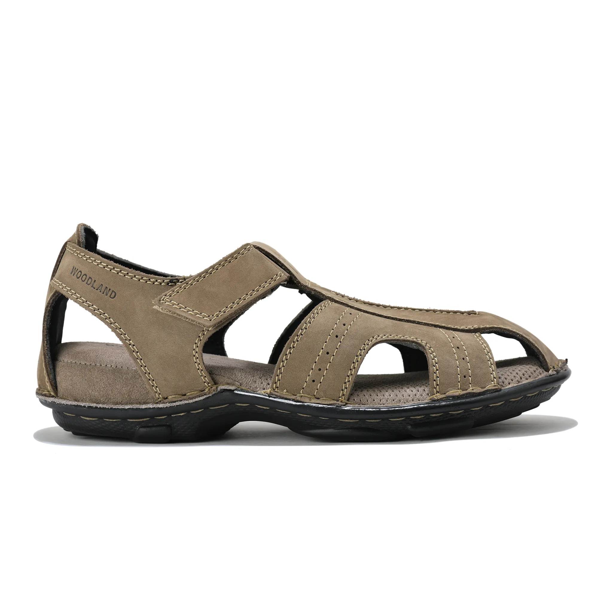 Woodland Men Camel Nubuck Walking Sandals - Thumbnail 2