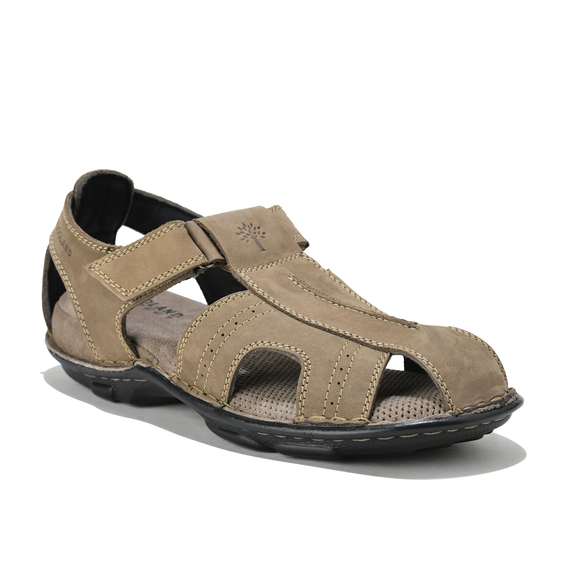 Woodland Men Camel Nubuck Walking Sandals - Thumbnail 3