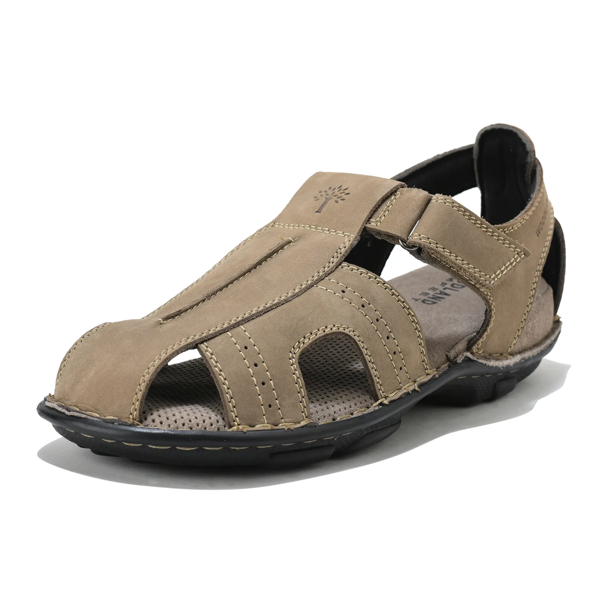 Woodland Men Camel Nubuck Walking Sandals - Thumbnail 11