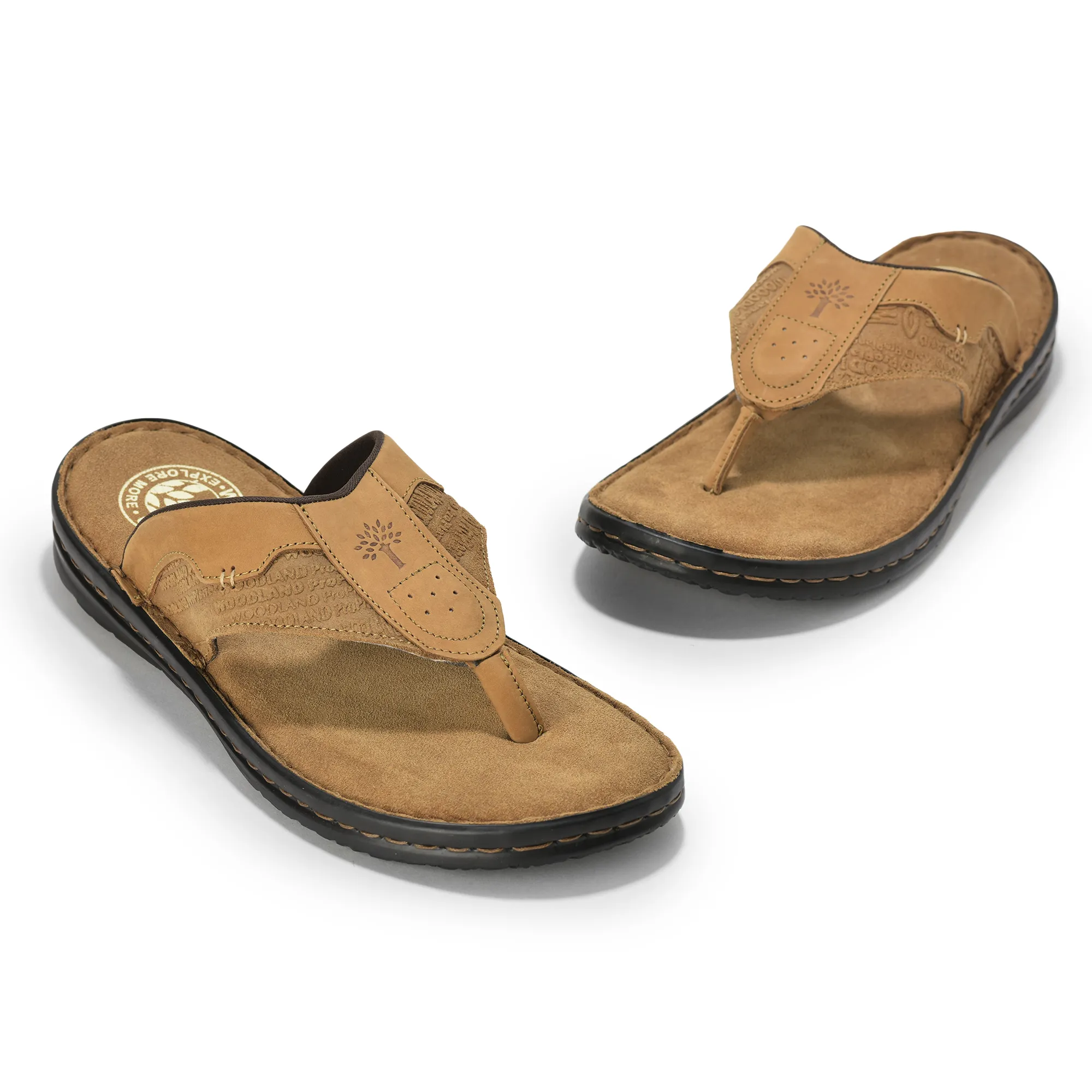 Camel Nubuk Slippers for Men - Thumbnail 9
