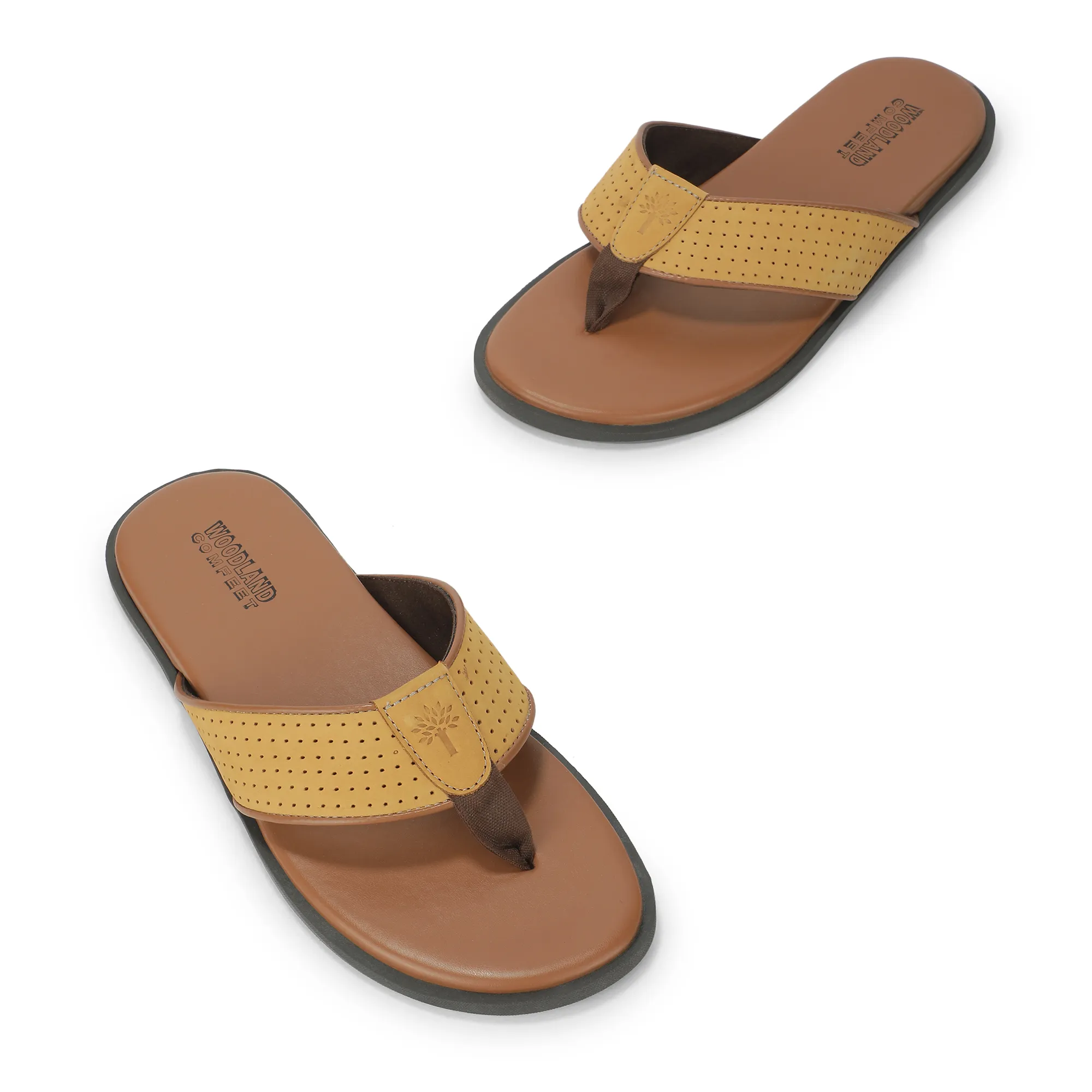 Woodland Camel Nubuk Men Everyday Slippers - Thumbnail 4