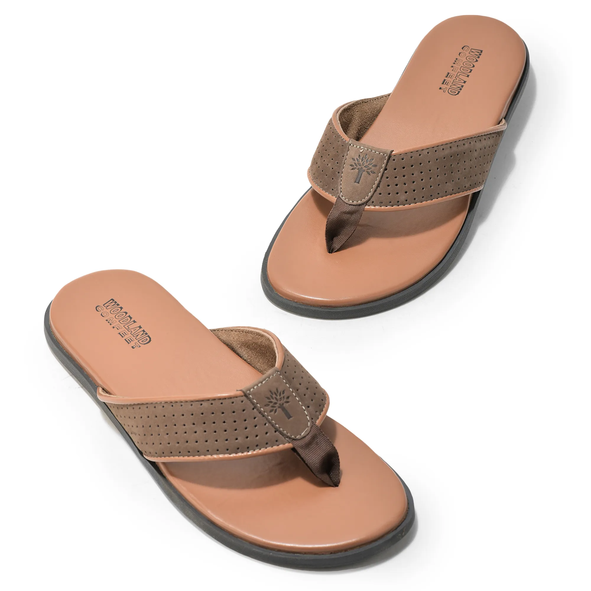 Woodland Dark khaki Nubuk Men Everyday Slippers - Thumbnail 2