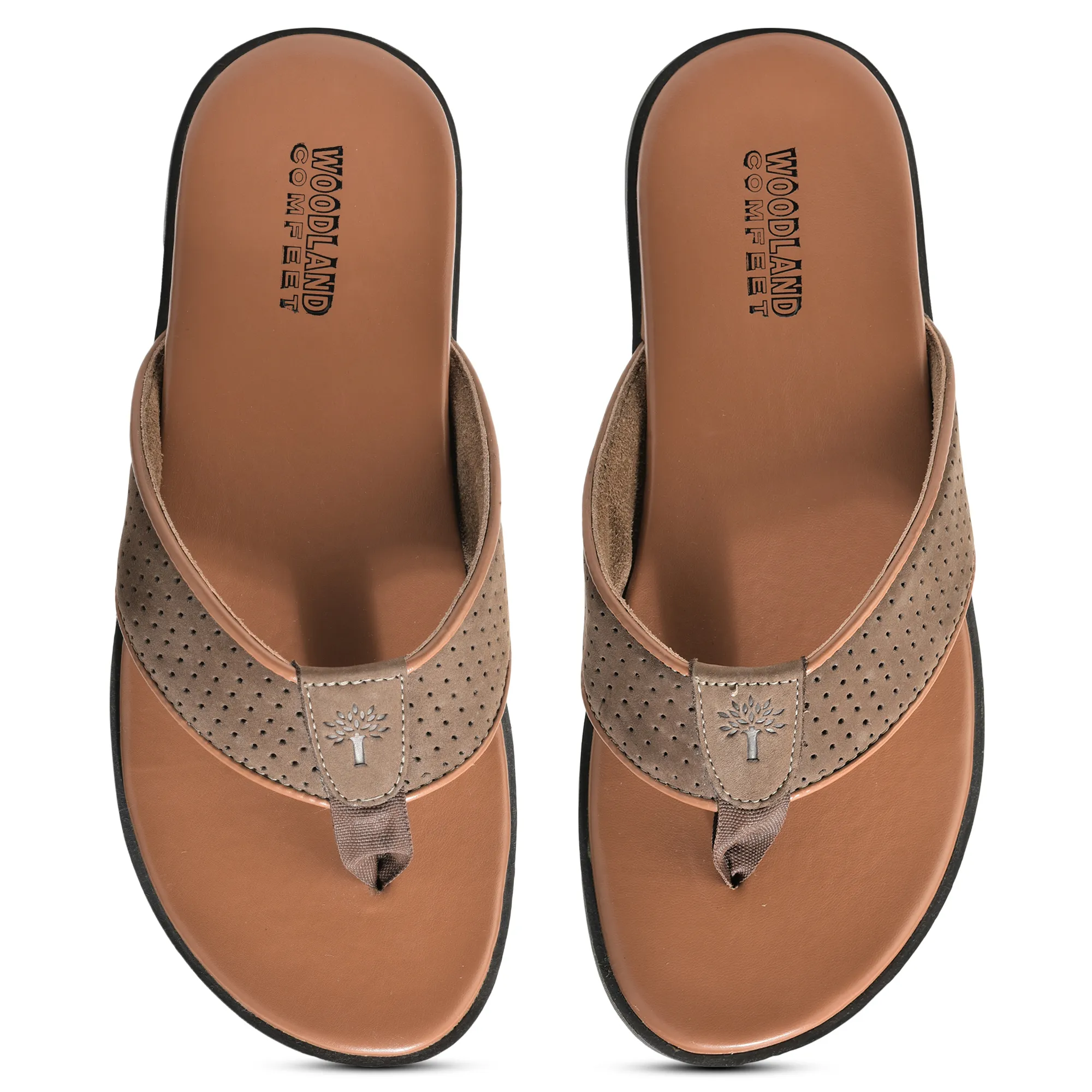 Woodland Dark khaki Nubuk Men Everyday Slippers - Thumbnail 4