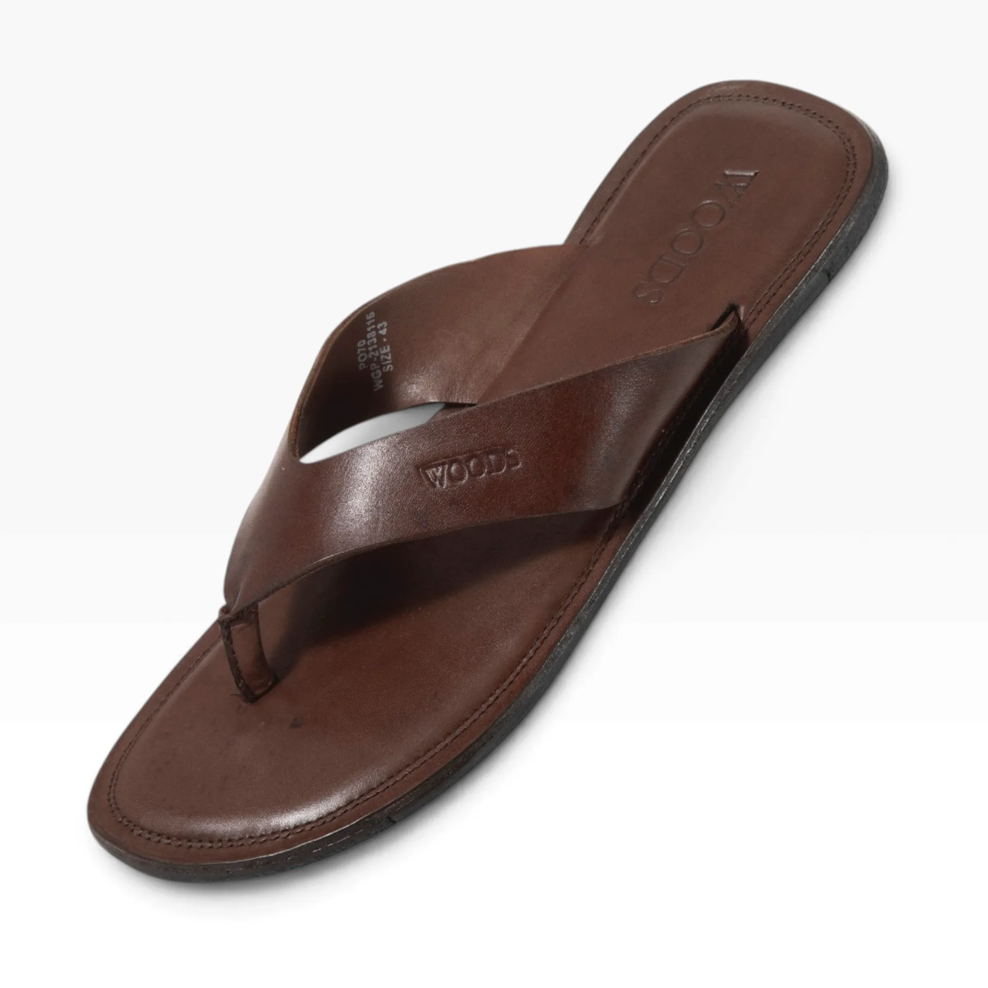 Coffee Softy Leather Slippers For Men 9