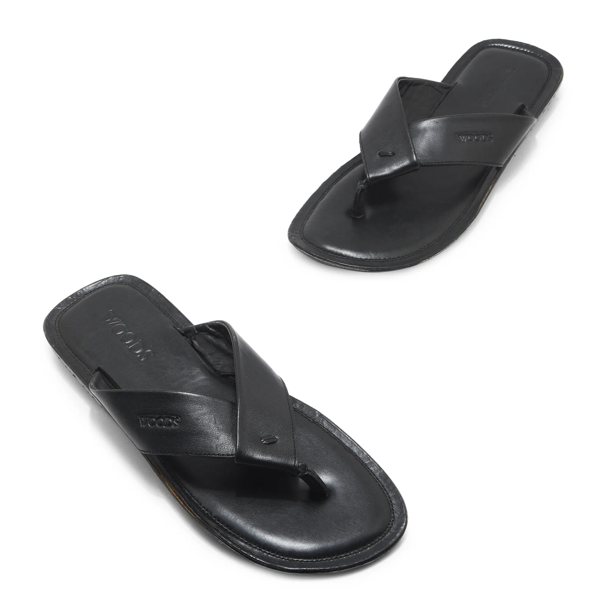Black Leather Slipper for Men - Thumbnail 2