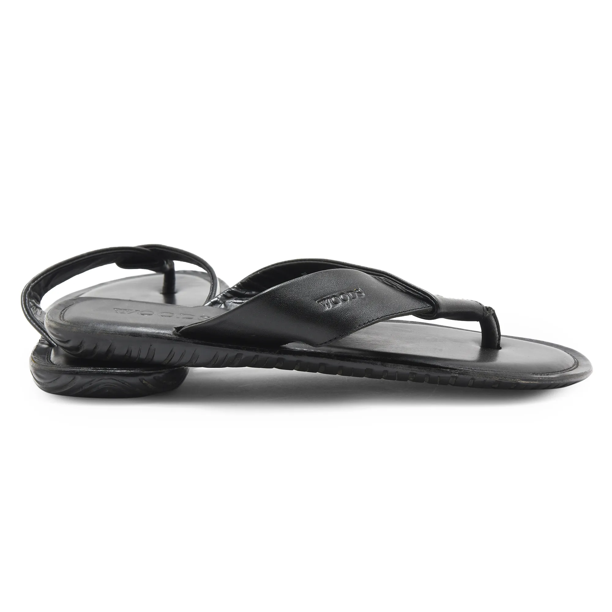Black Leather Slipper for Men - Thumbnail 10