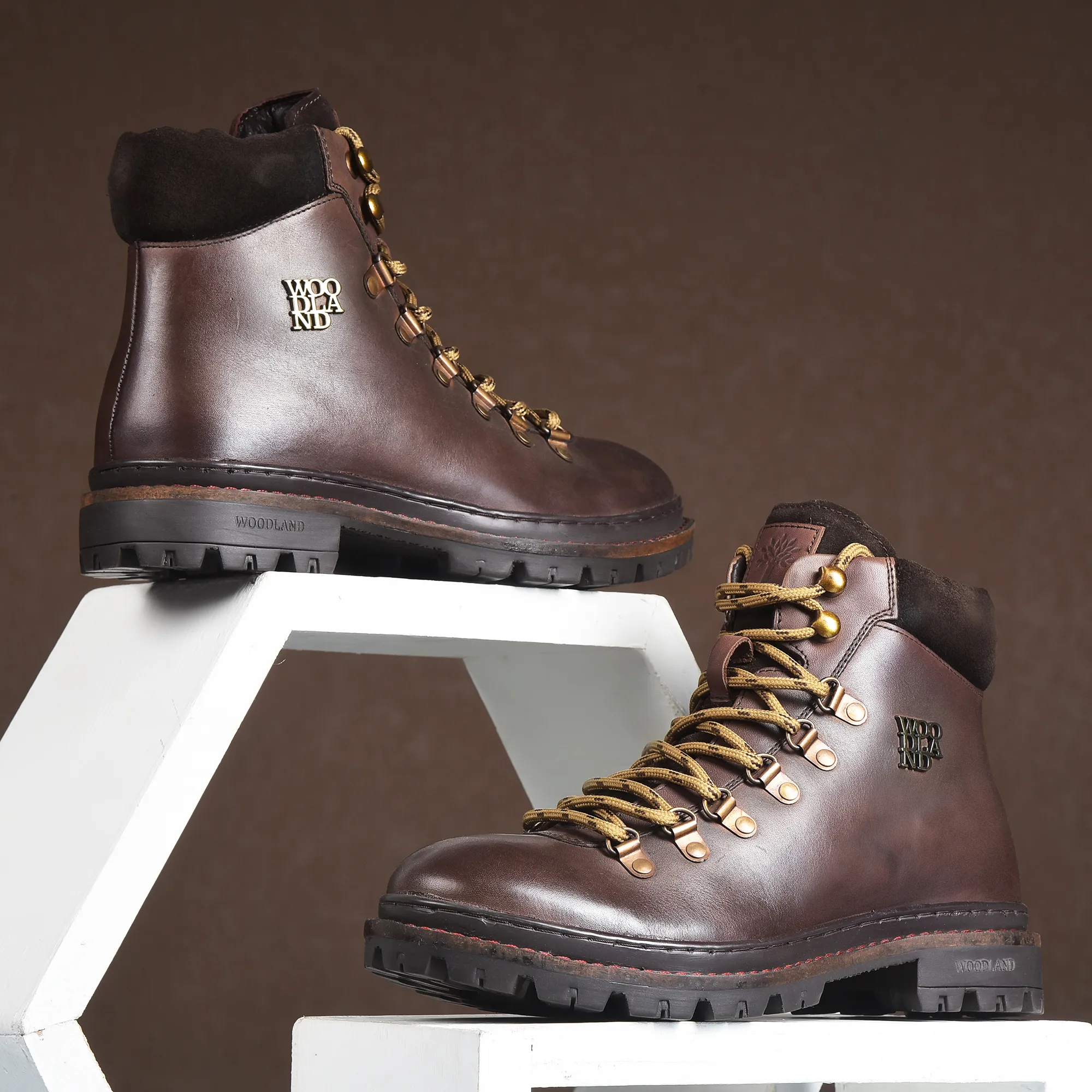 Men Brown  Softy Leather Outdoor Boots - Thumbnail 9