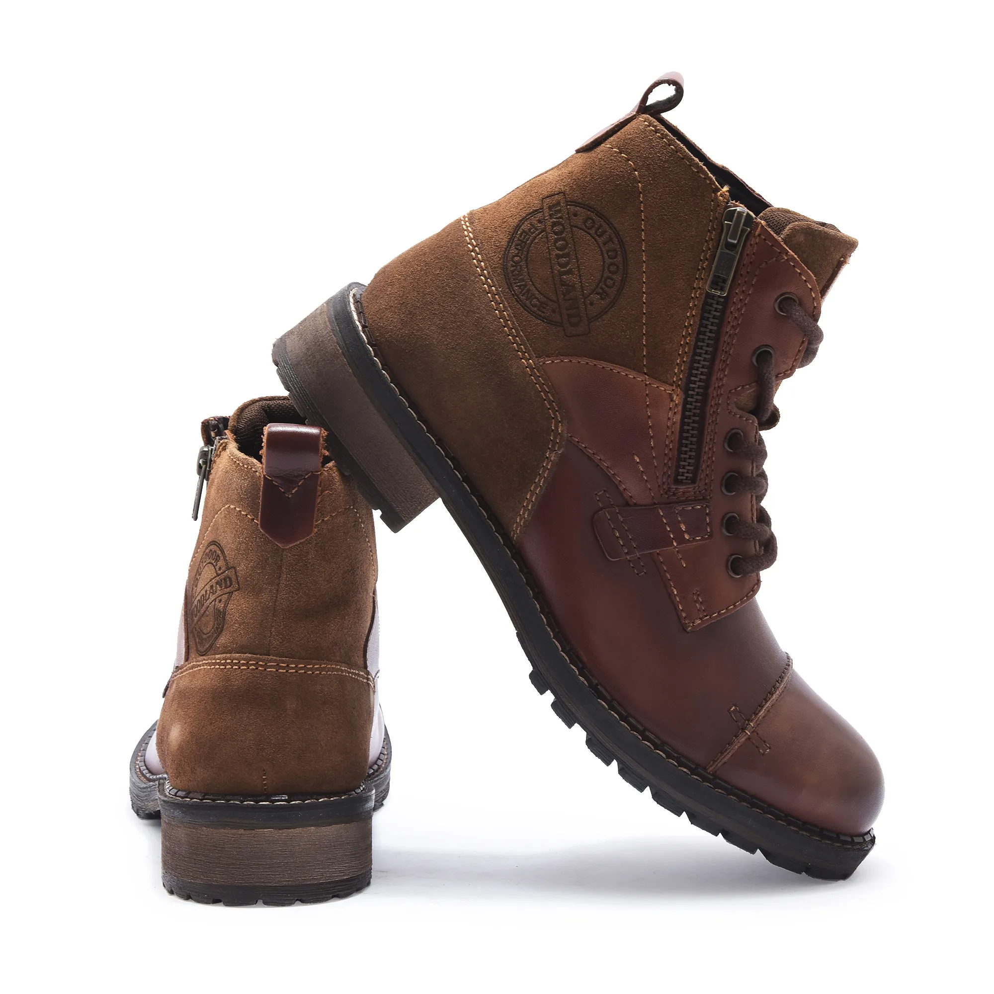 Men Tan Ankle Boots with Side Zipper - Thumbnail 10