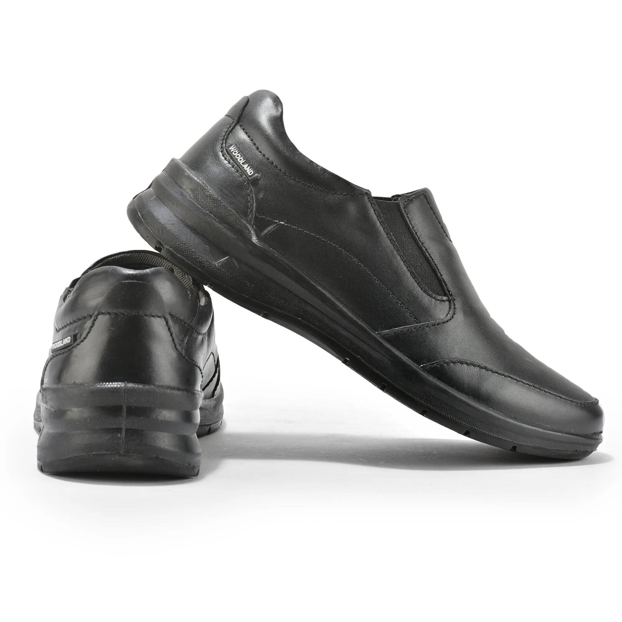 Woodland Black Classic Slip-on Shoes For Men - Thumbnail 10