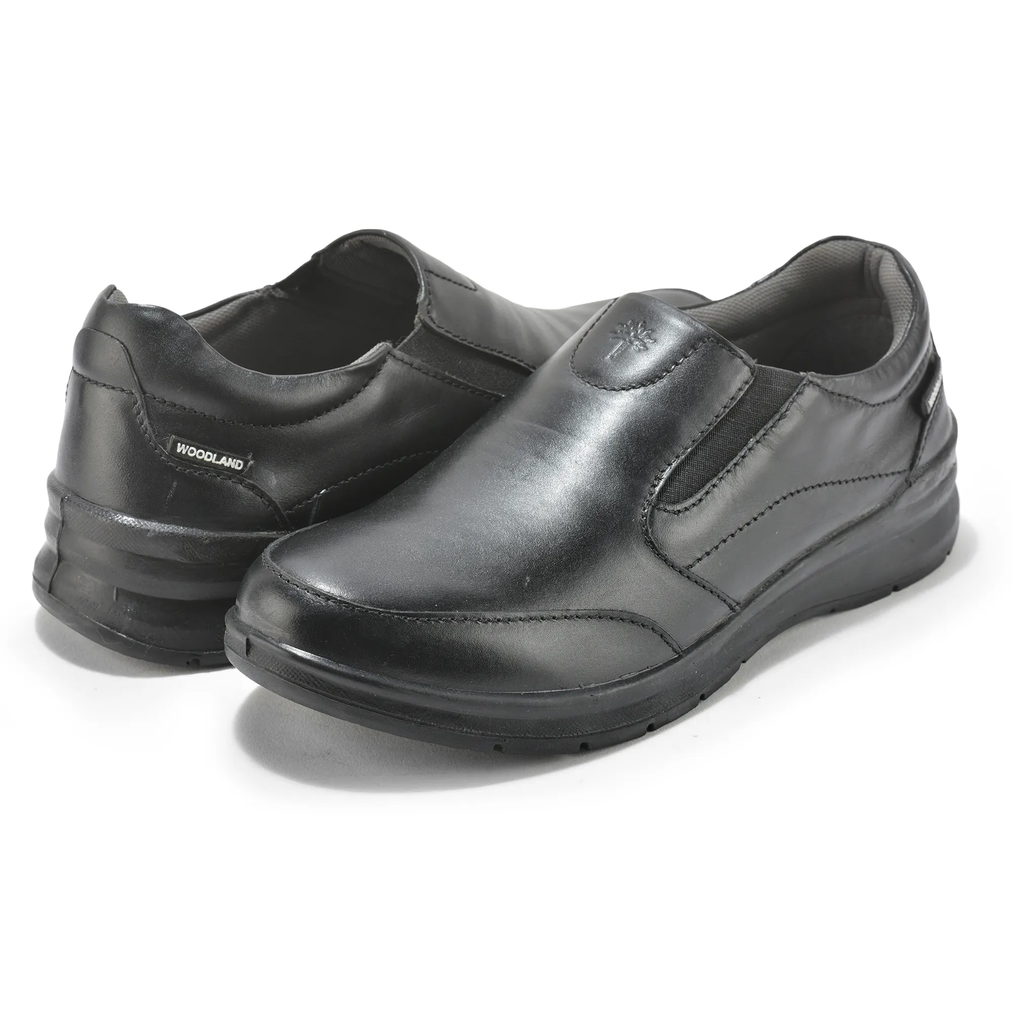 Woodland Black Classic Slip-on Shoes For Men - Thumbnail 11