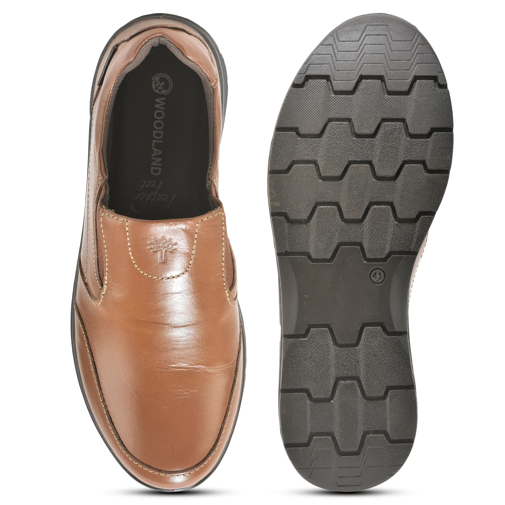Woodland Tan Classic Slip-on Shoes For Men - Thumbnail 8