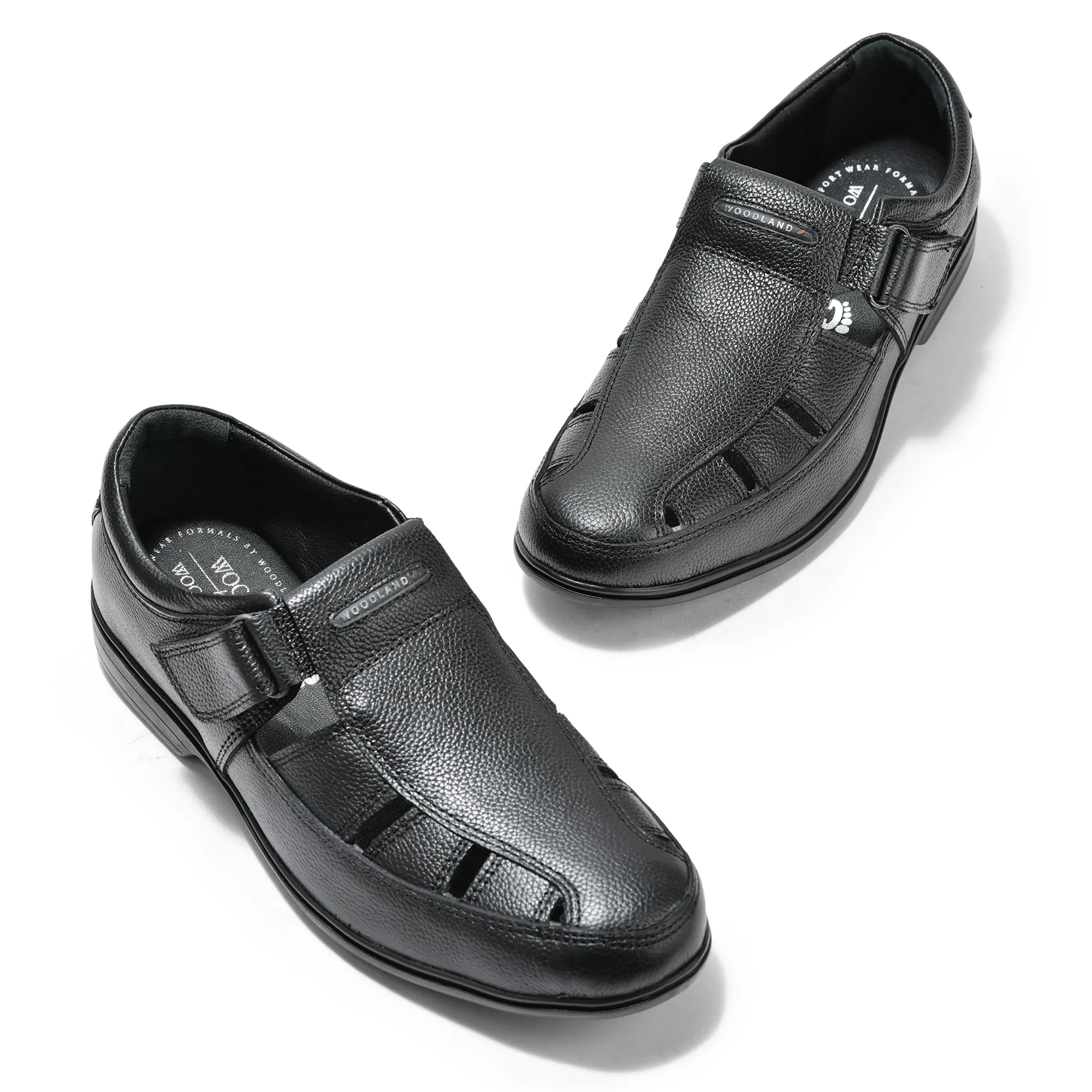 Woodland Black Softy Sandals for Men
 - Thumbnail 2