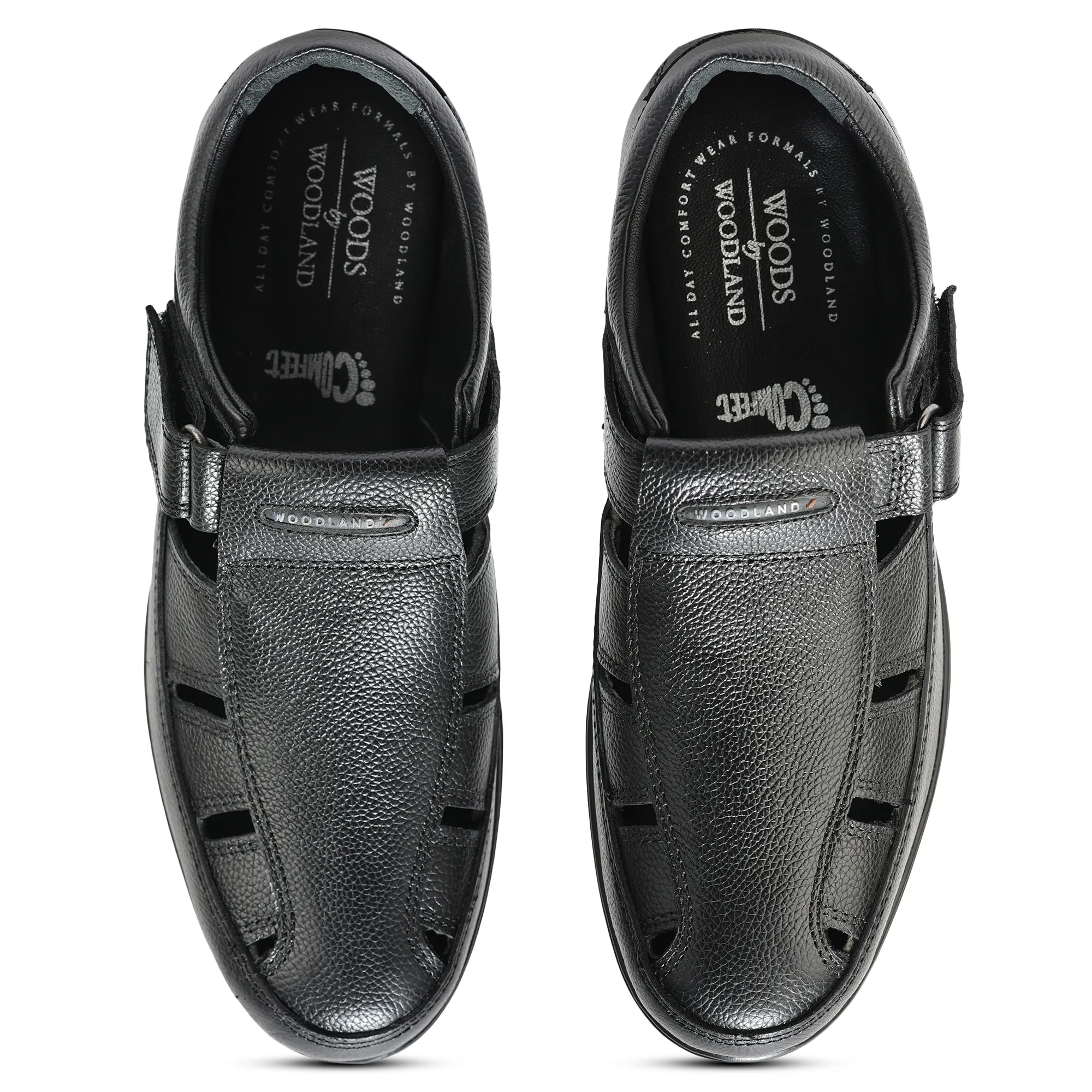 Woodland Black Softy Sandals for Men
 - Thumbnail 4